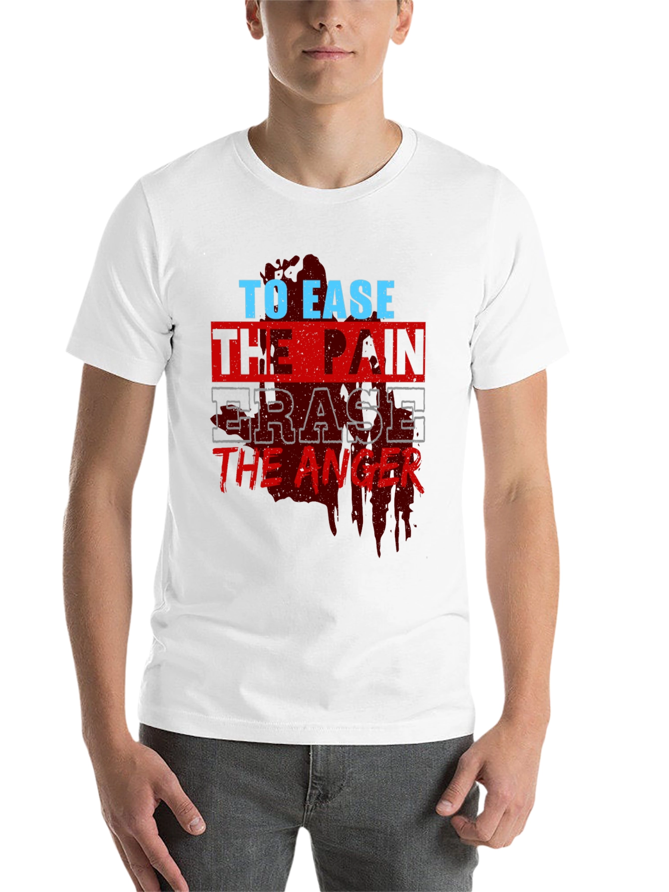 Black To Ease the Pain Men's Black Graphic T-Shirt view 14
