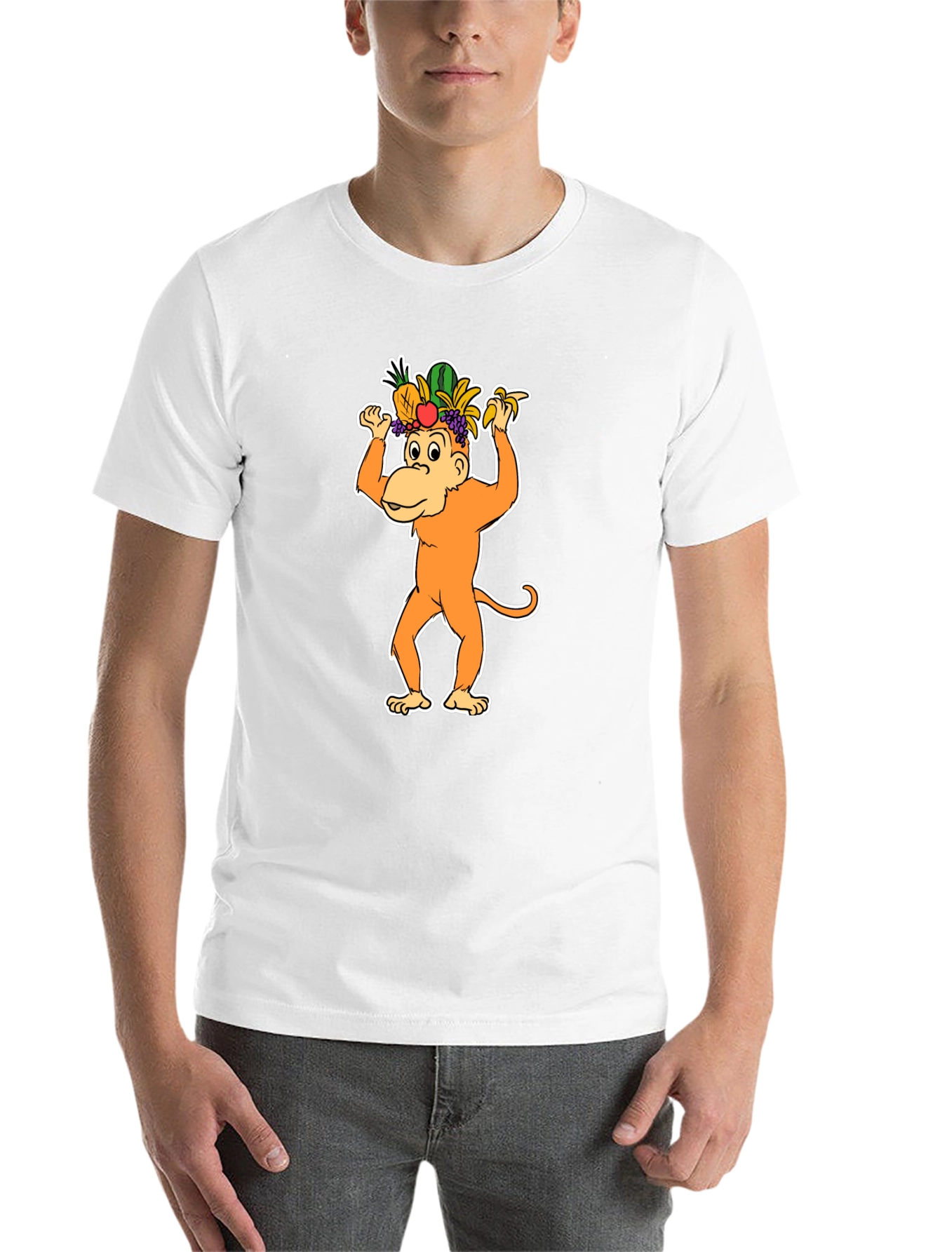 Black Fruit Hat Monkey T-Shirt - Fun Graphic Tee view 14