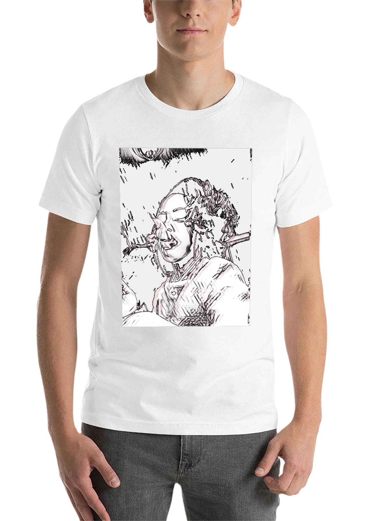 Black Edgy Graphic Tee - Unique Artistic Design view 14