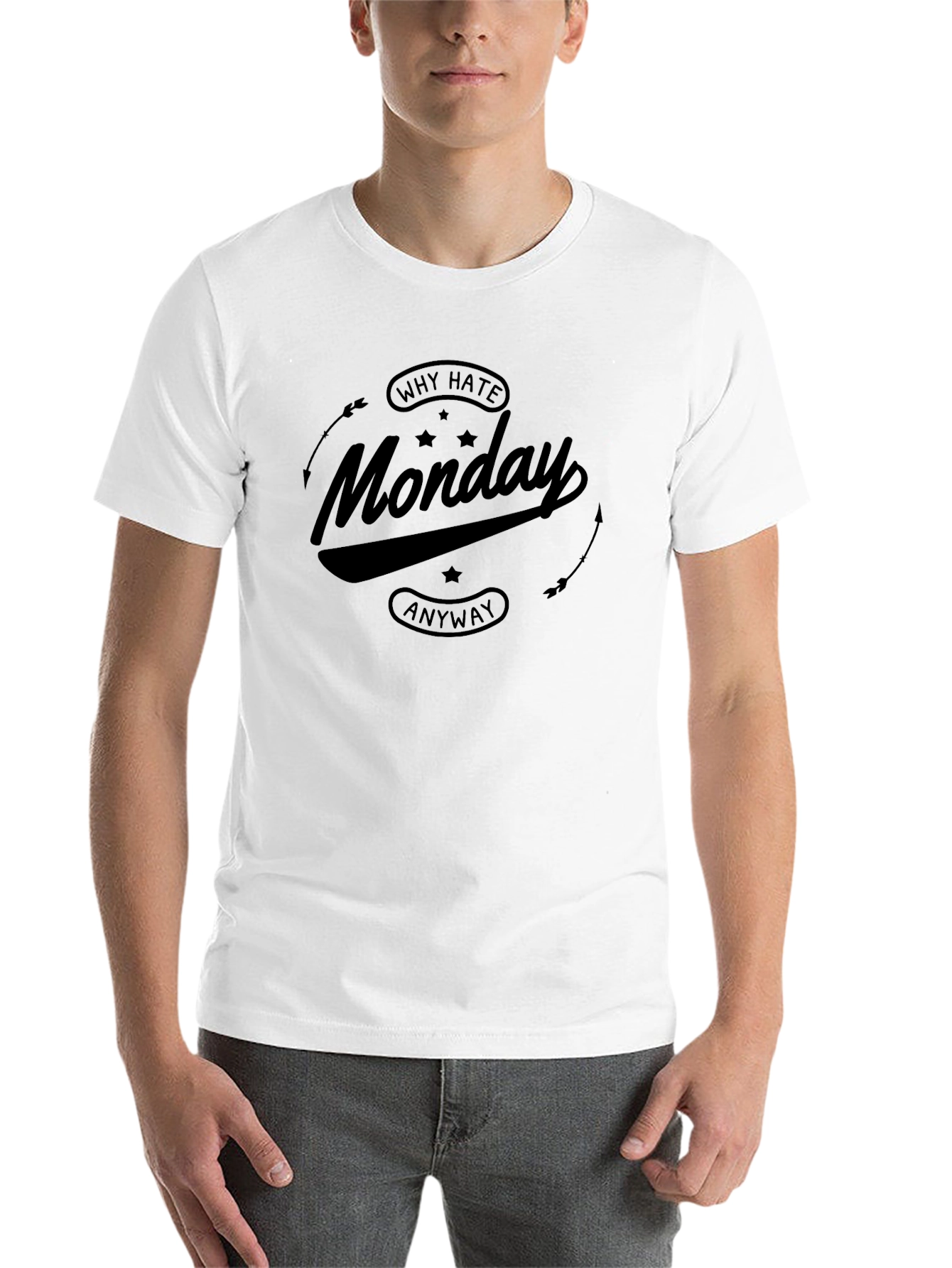 Black Why Hate Monday Anyway Black Graphic Tee view 14