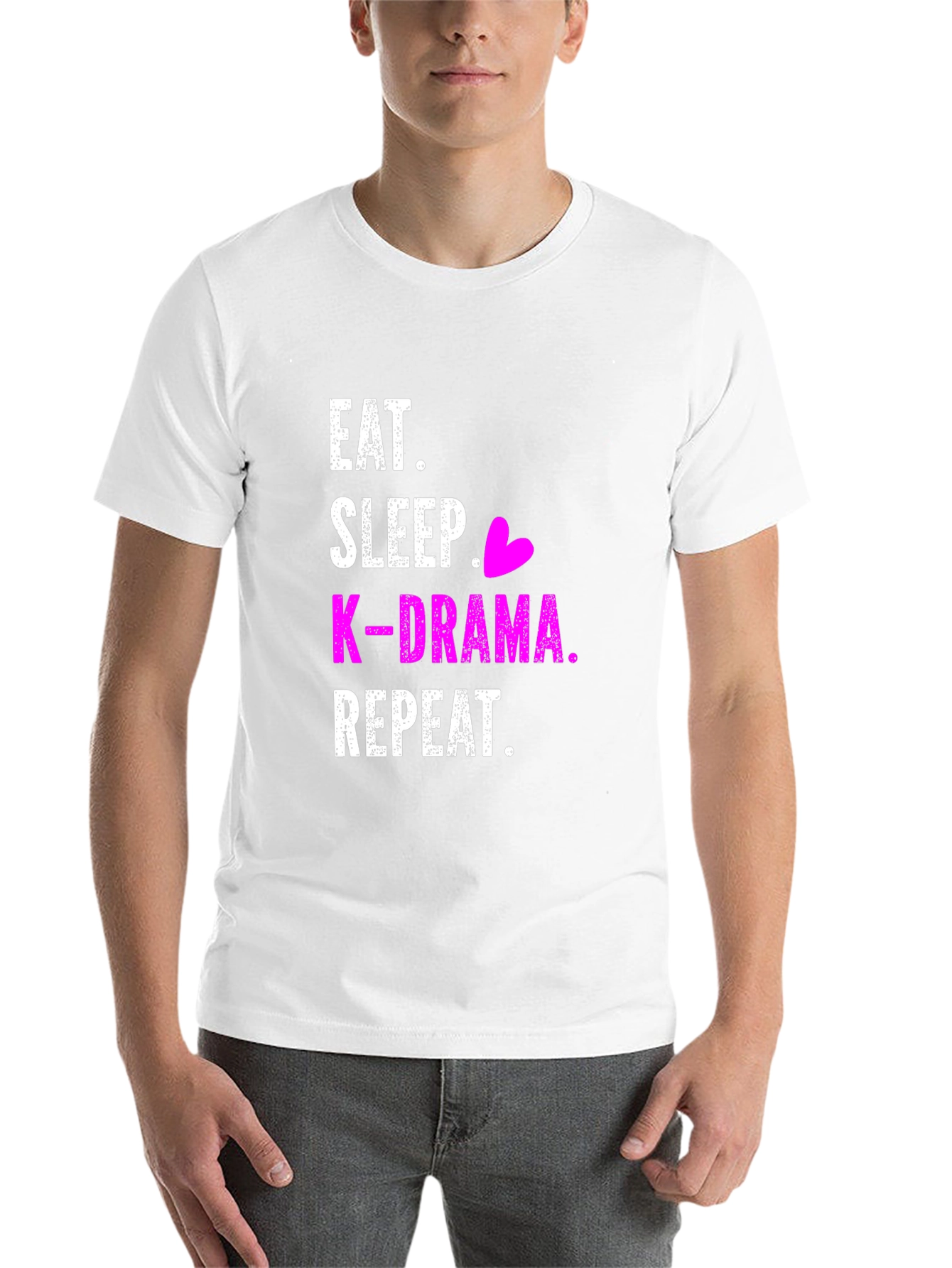 Eat Sleep K-Drama Repeat Black T-Shirt - 14