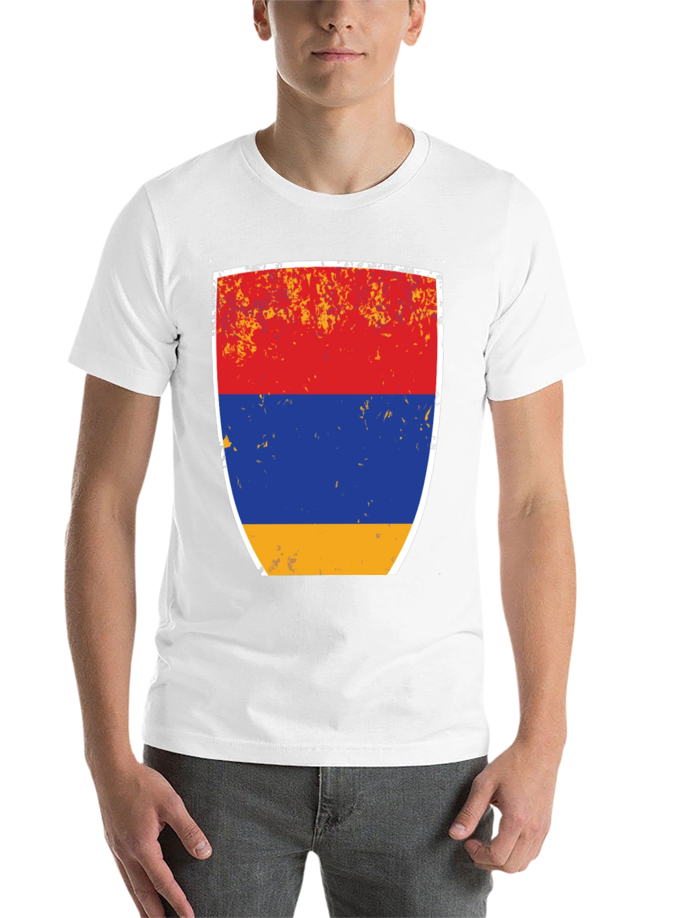 Armenian Flag Shield Graphic T-Shirt - 14