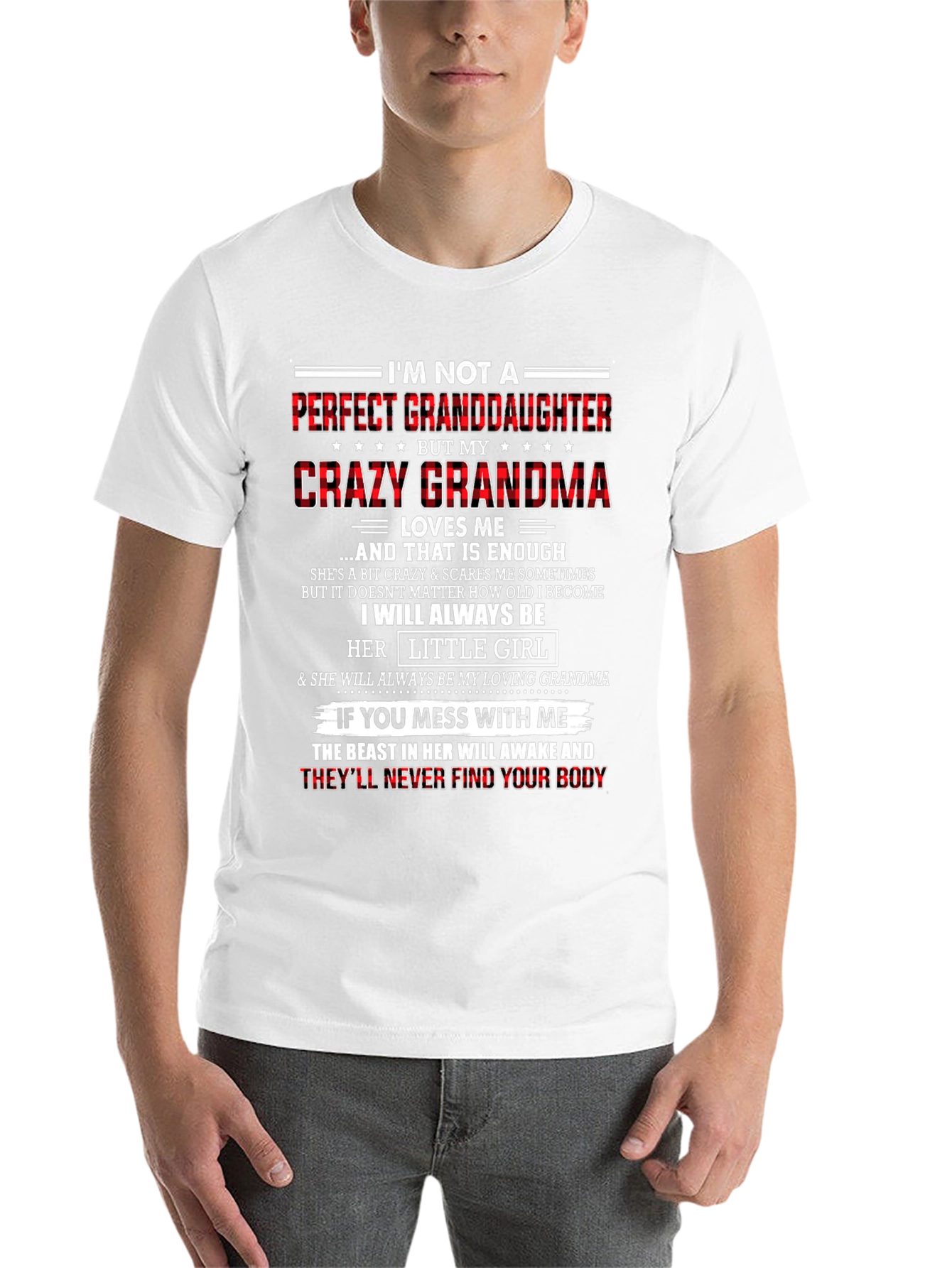Black Crazy Grandma T-Shirt: Perfect Granddaughter Gift view 14