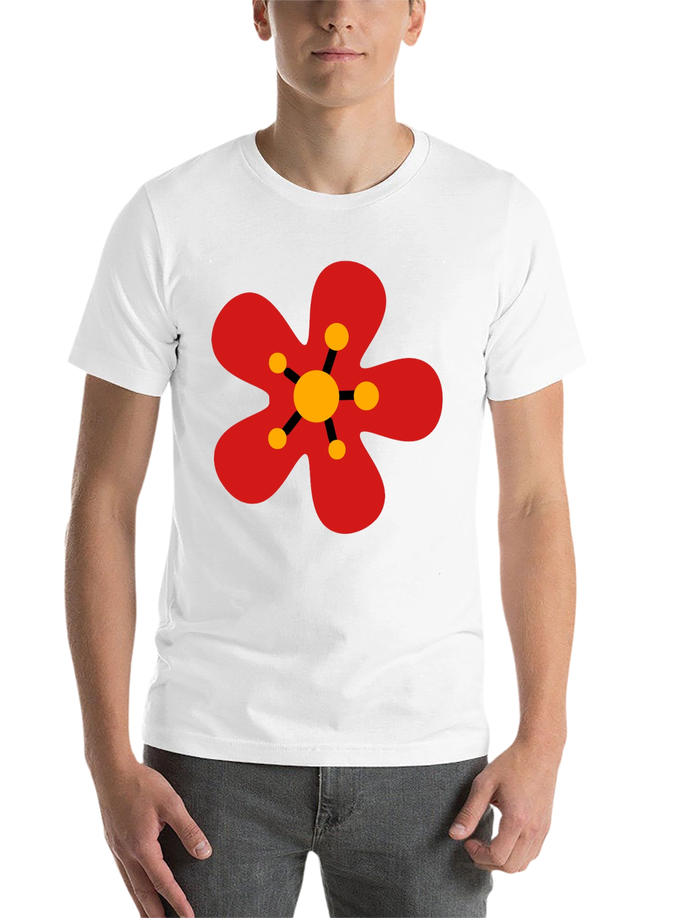 Black Retro Flower Power Graphic Tee - Black view 14