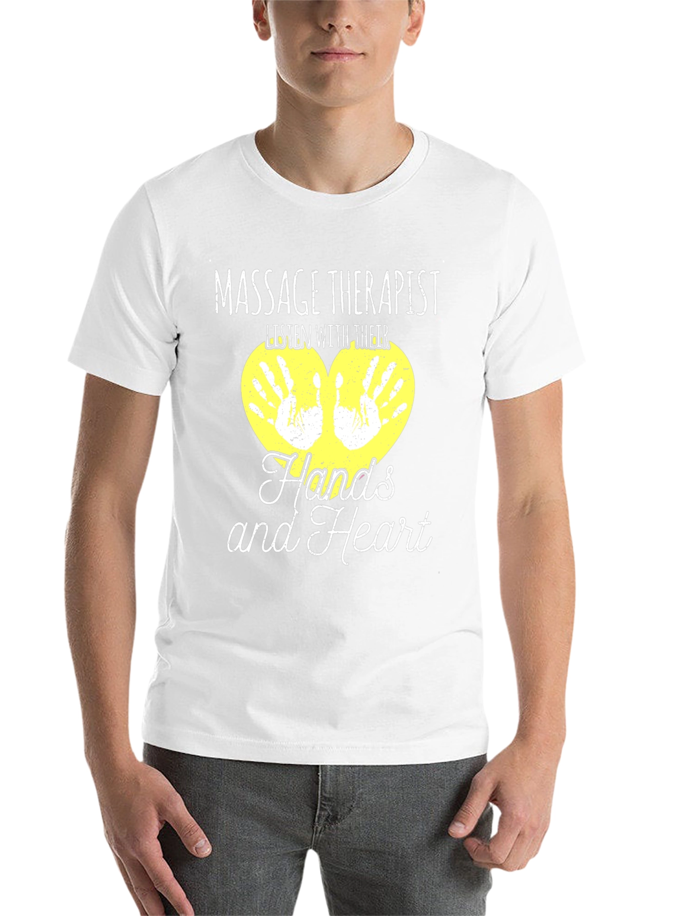 Black Massage Therapist T-Shirt - Listen With Their Hands and Heart view 14
