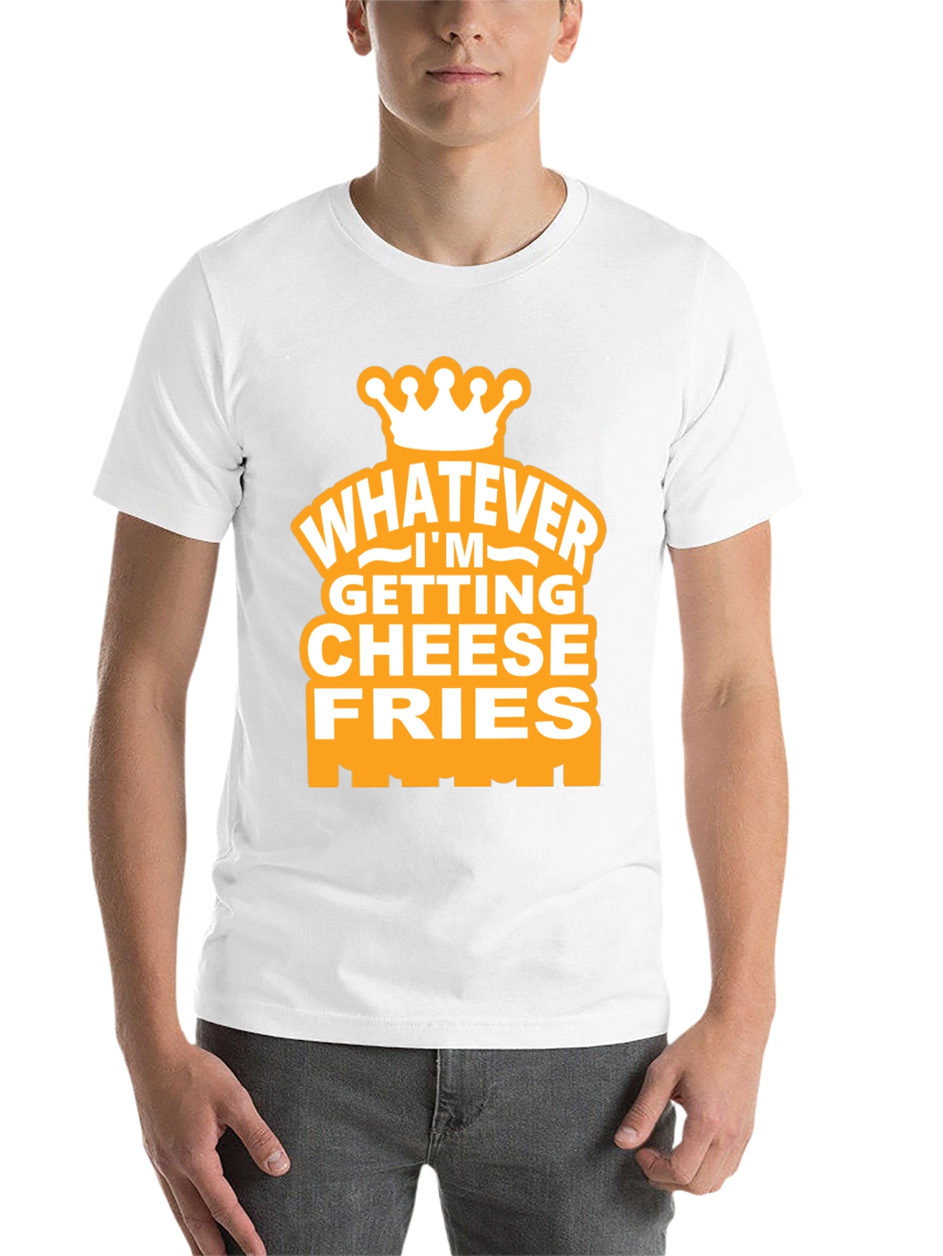 Black Whatever I'm Getting Cheese Fries Black T-Shirt view 14