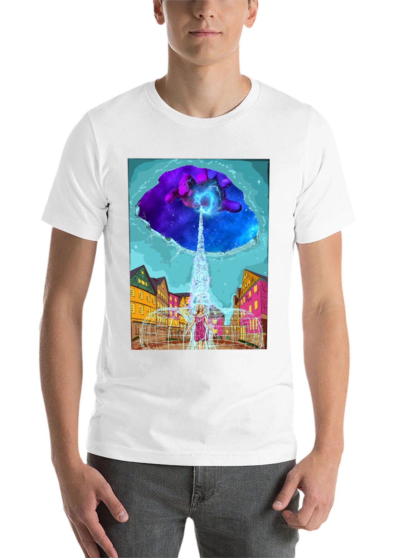 Black Cosmic Portal T-Shirt - Unique Graphic Tee view 14