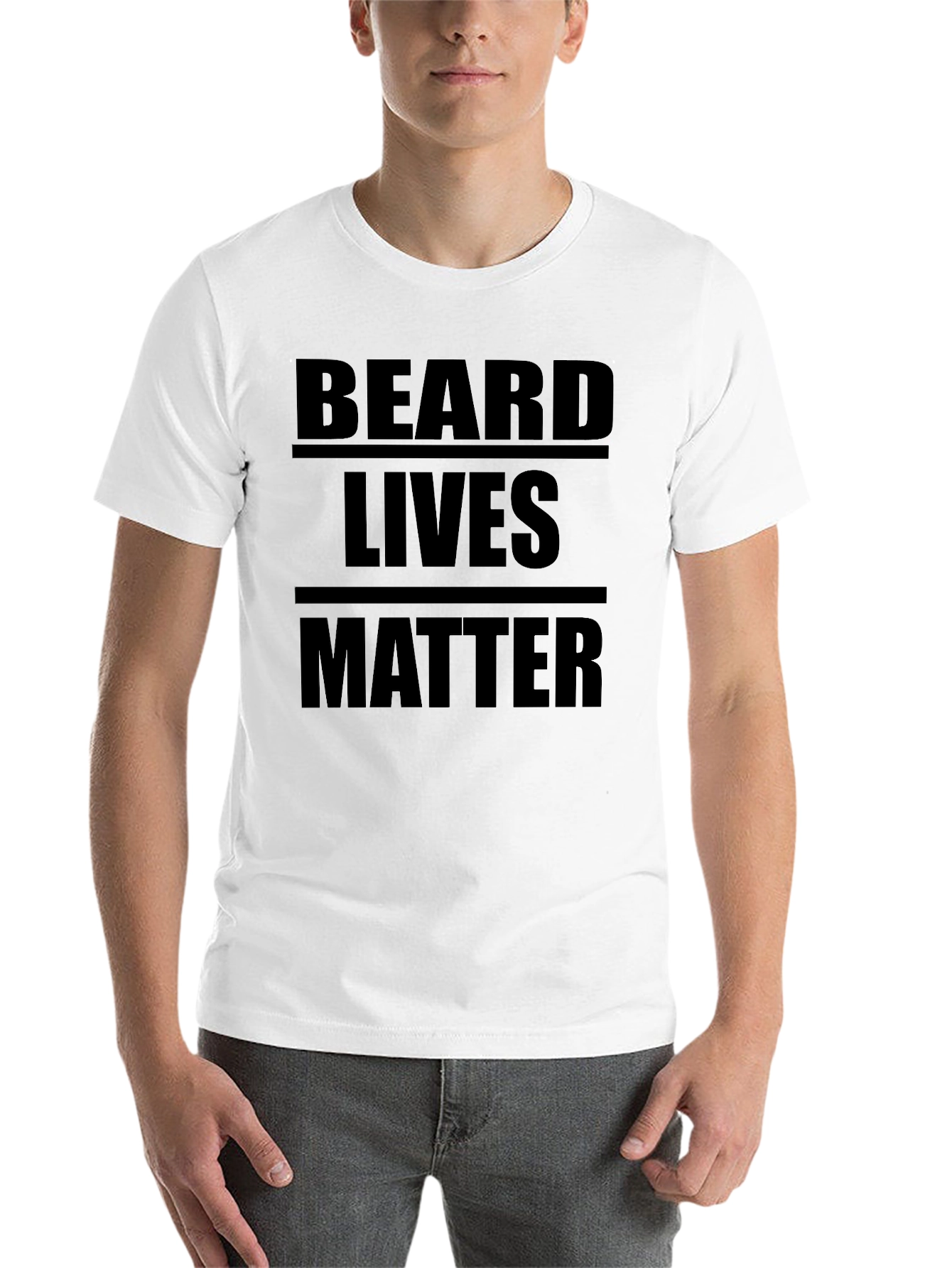 Black Beard Lives Matter Graphic T-Shirt - Black Cotton Tee view 14