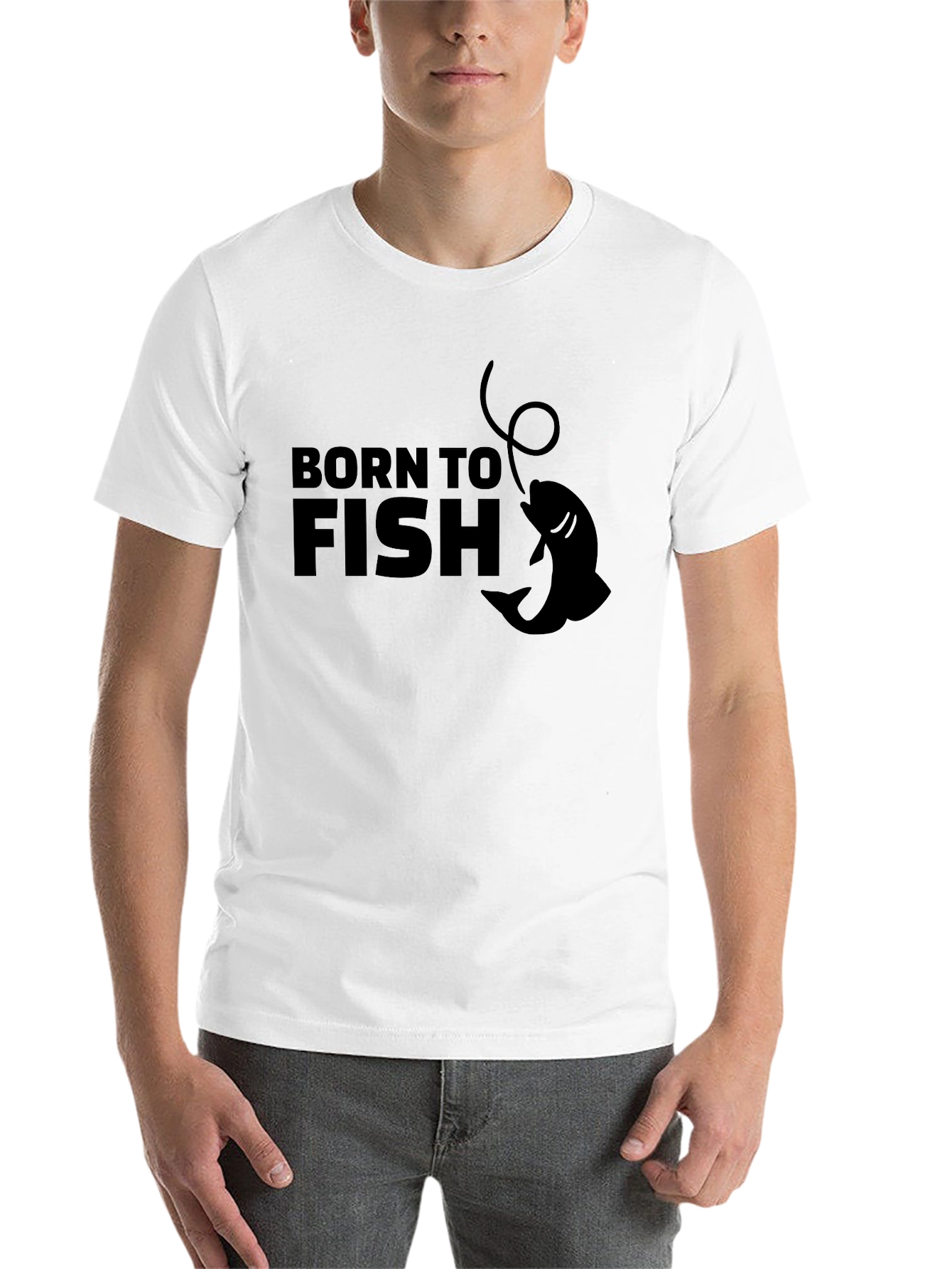 Black Born to Fish T-Shirt - Fishing Enthusiast Tee view 14