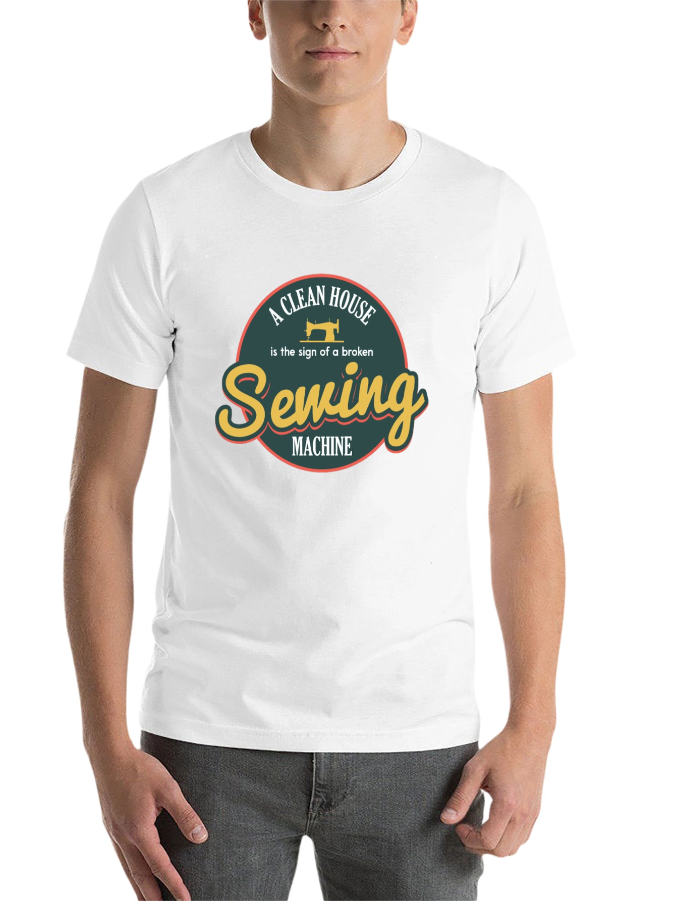 Black Funny Sewing Machine T-Shirt view 14