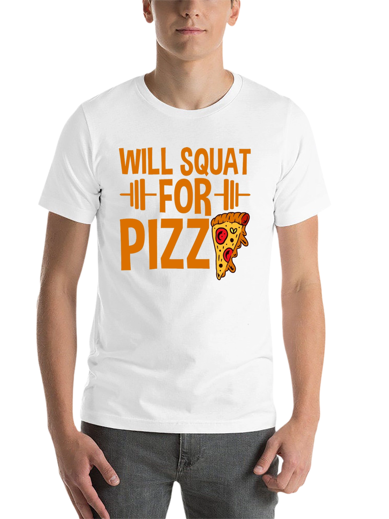 Black Will Squat for Pizza Funny Workout Tee view 14