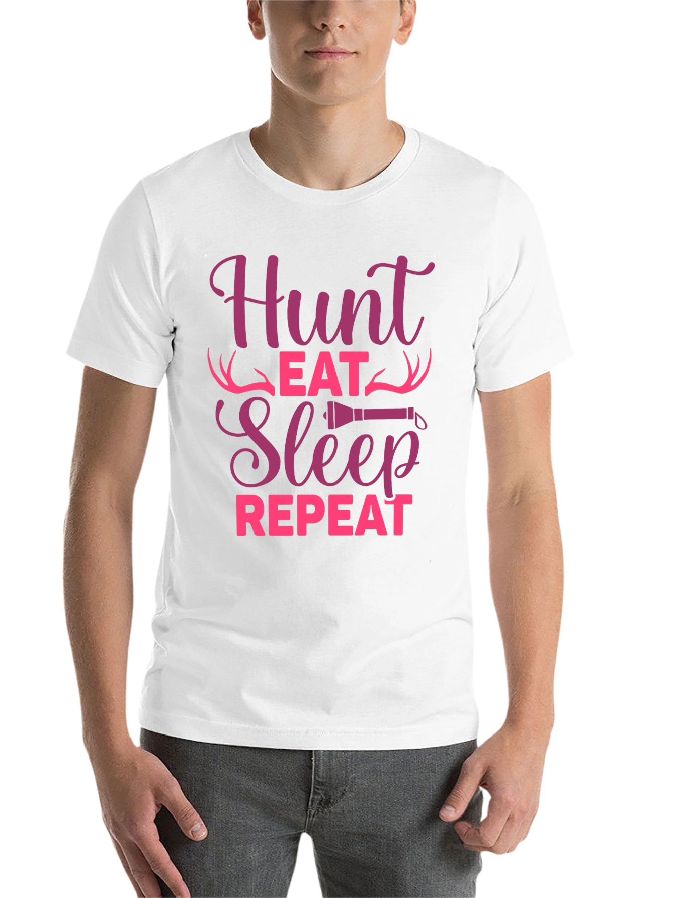 Black Hunt Eat Sleep Repeat Graphic Tee view 14