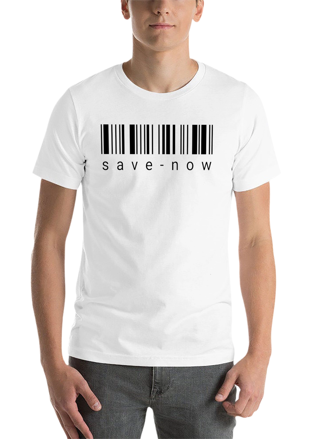 Save Now Barcode T-Shirt - Black - 14
