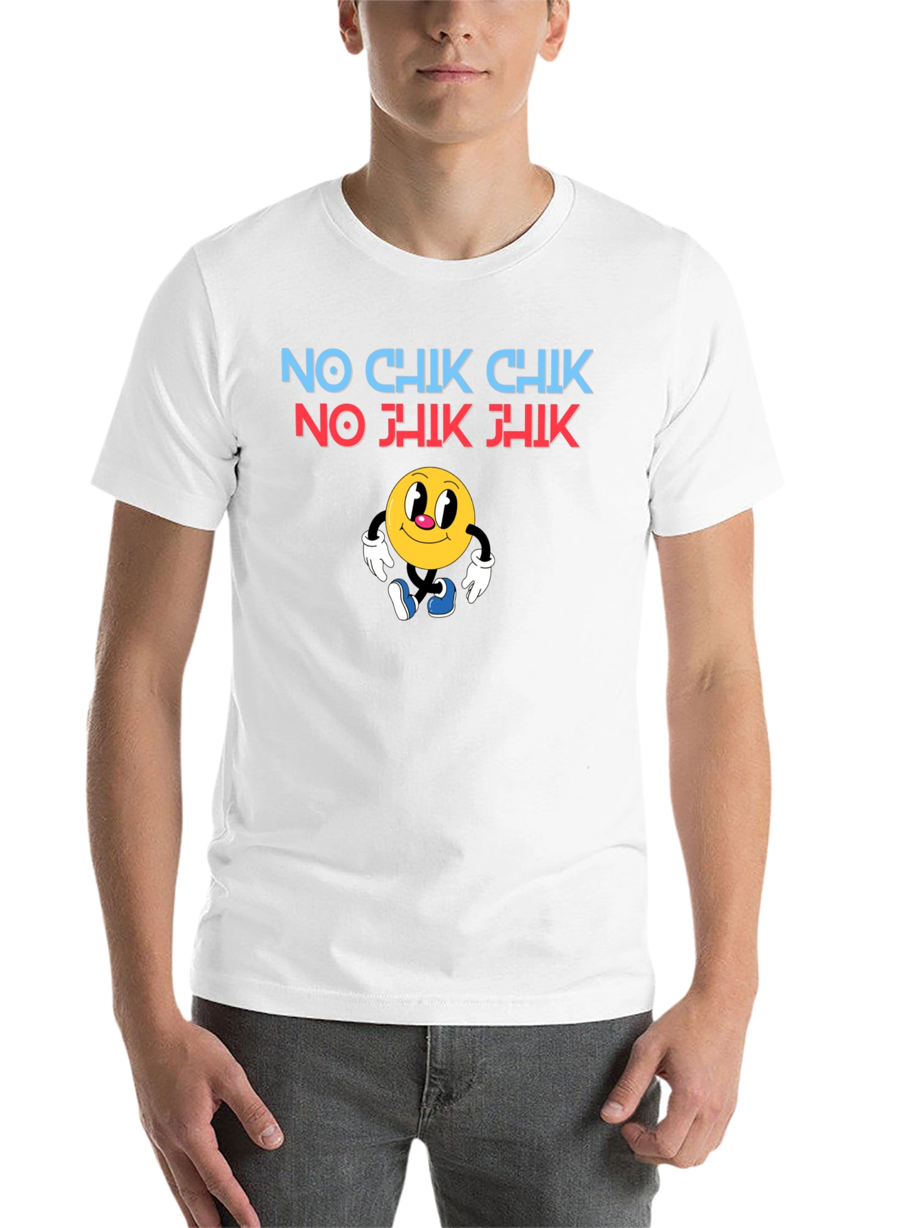 Black No Chik Chik T-Shirt - Classic Cartoon Style view 14