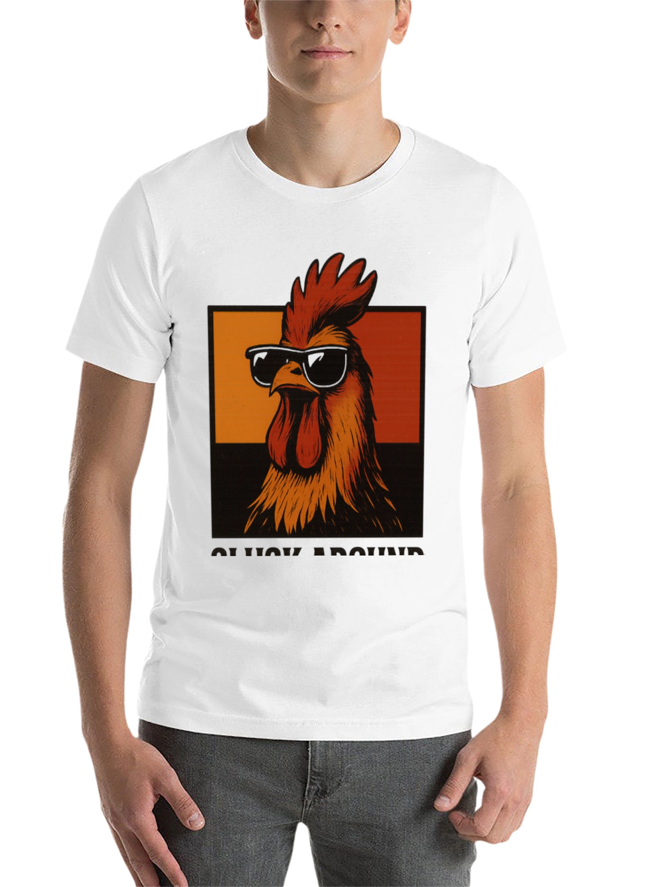 Black Cool Rooster T-Shirt - Funny Chicken Graphic Tee view 14