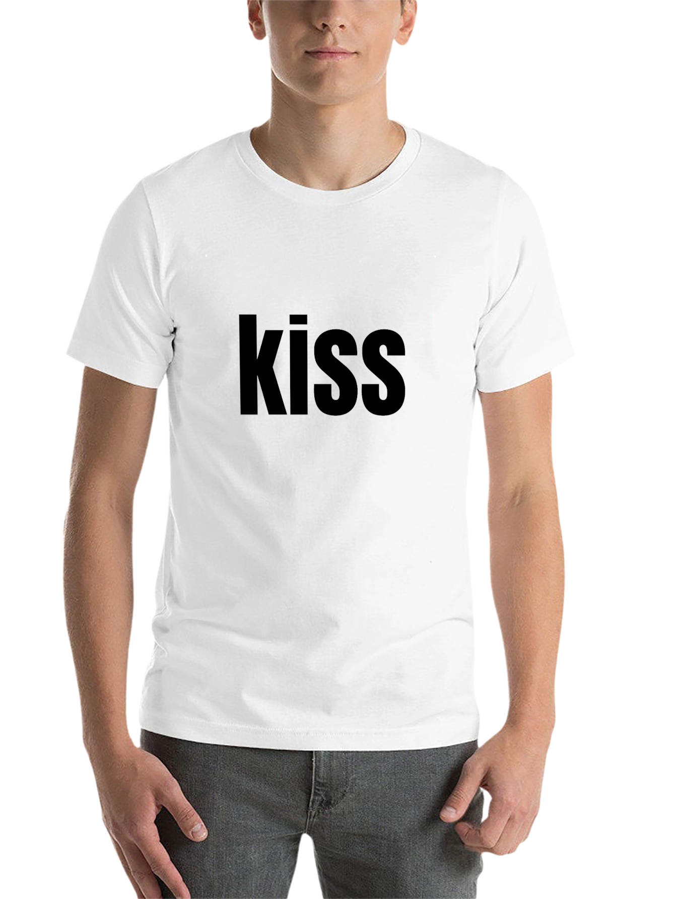 Black Kiss Graphic Black T-Shirt Casual Wear view 14