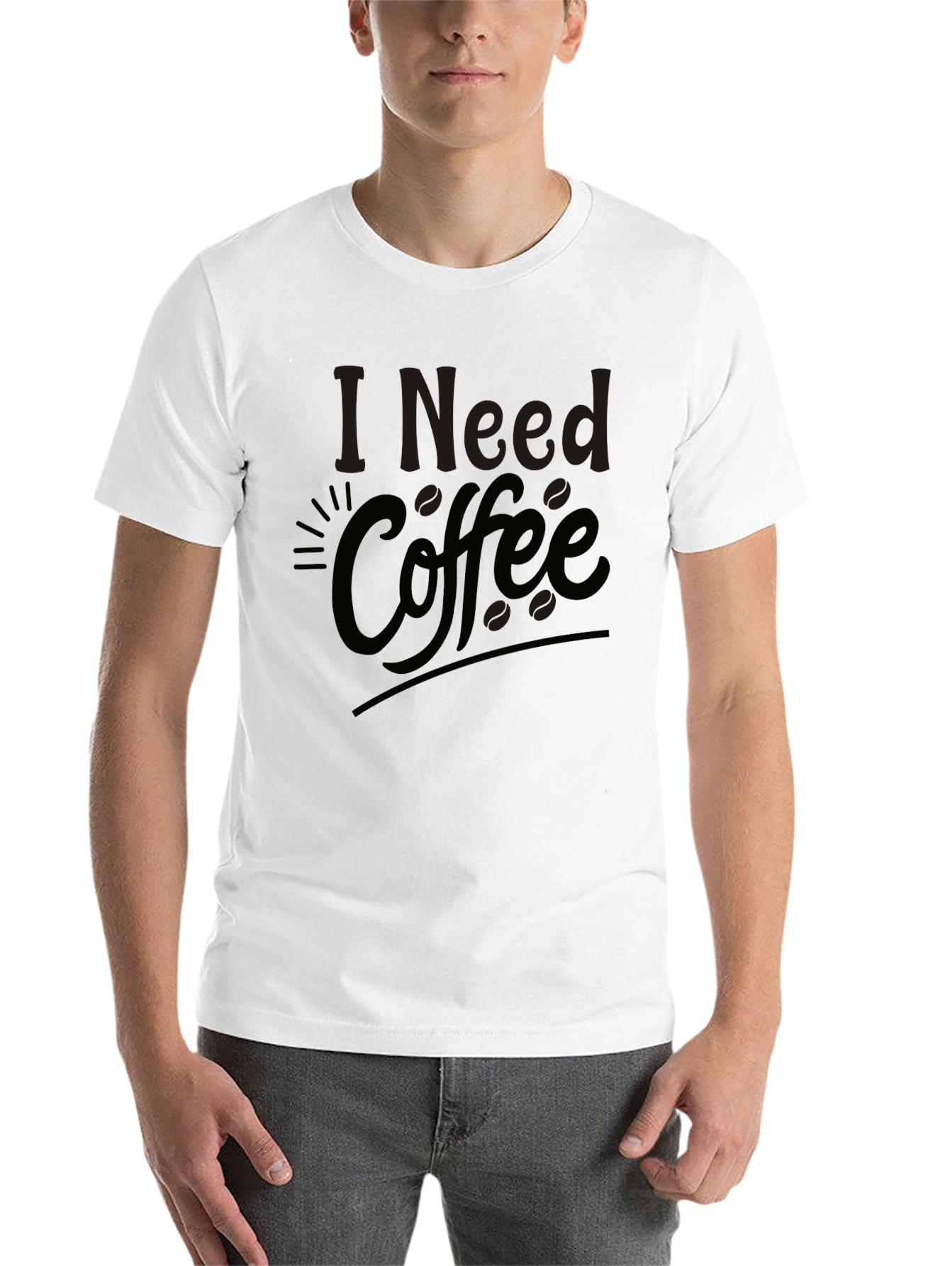 Black I Need Coffee Black T-Shirt view 14