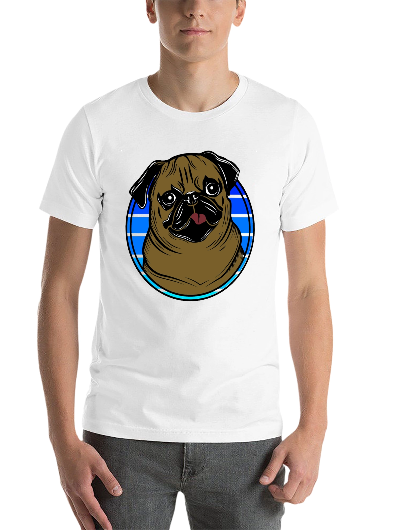 Black Pug Graphic Tee - Men's Black T-Shirt view 14