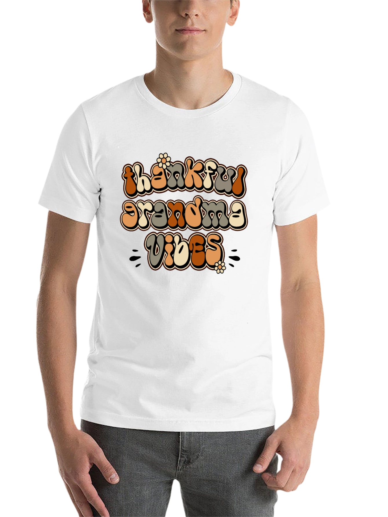Black Thankful Grandma Vibes Graphic Tee view 14