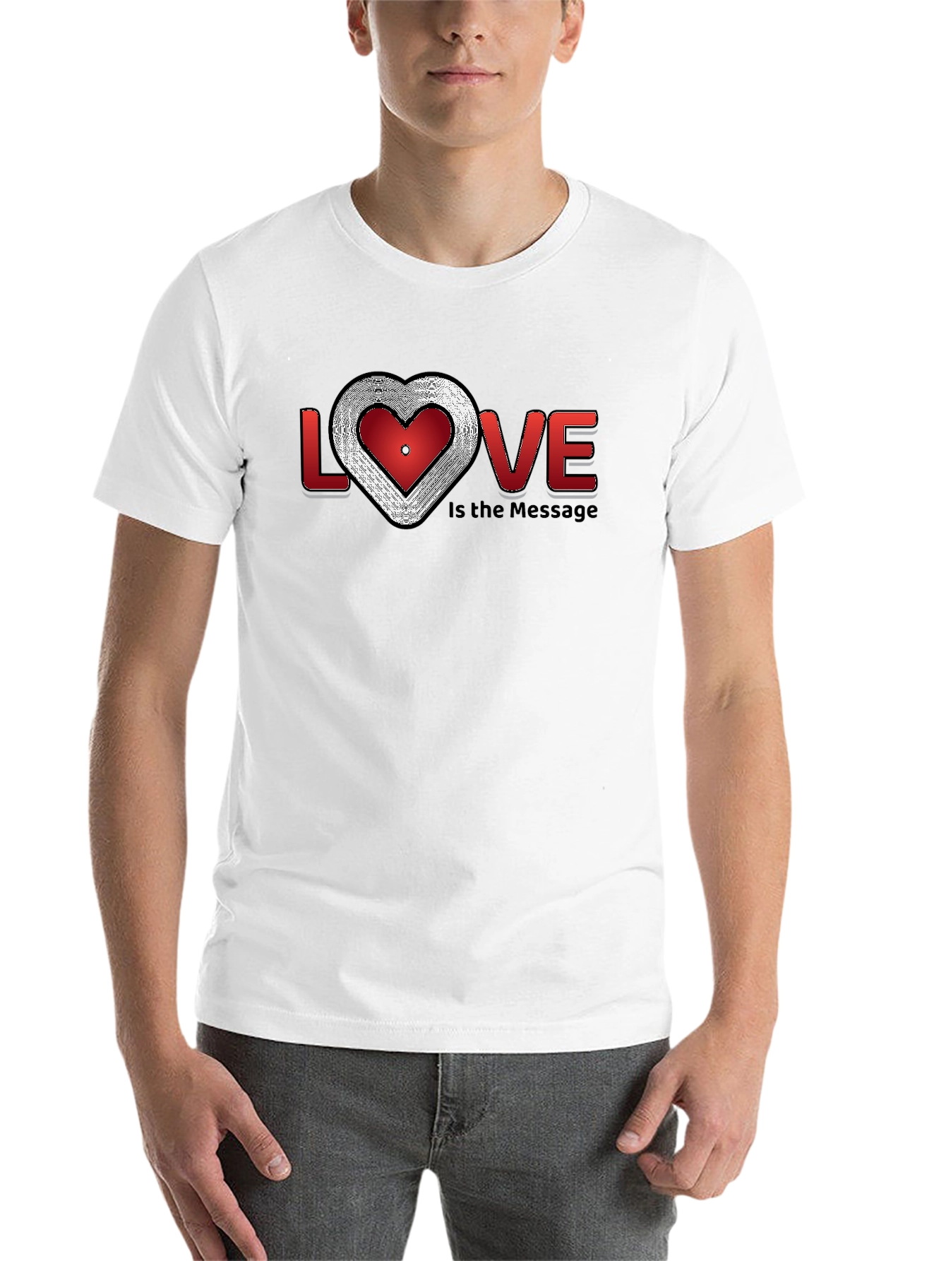 Black Love is the Message Graphic T-Shirt - Stylish Crew Neck view 14