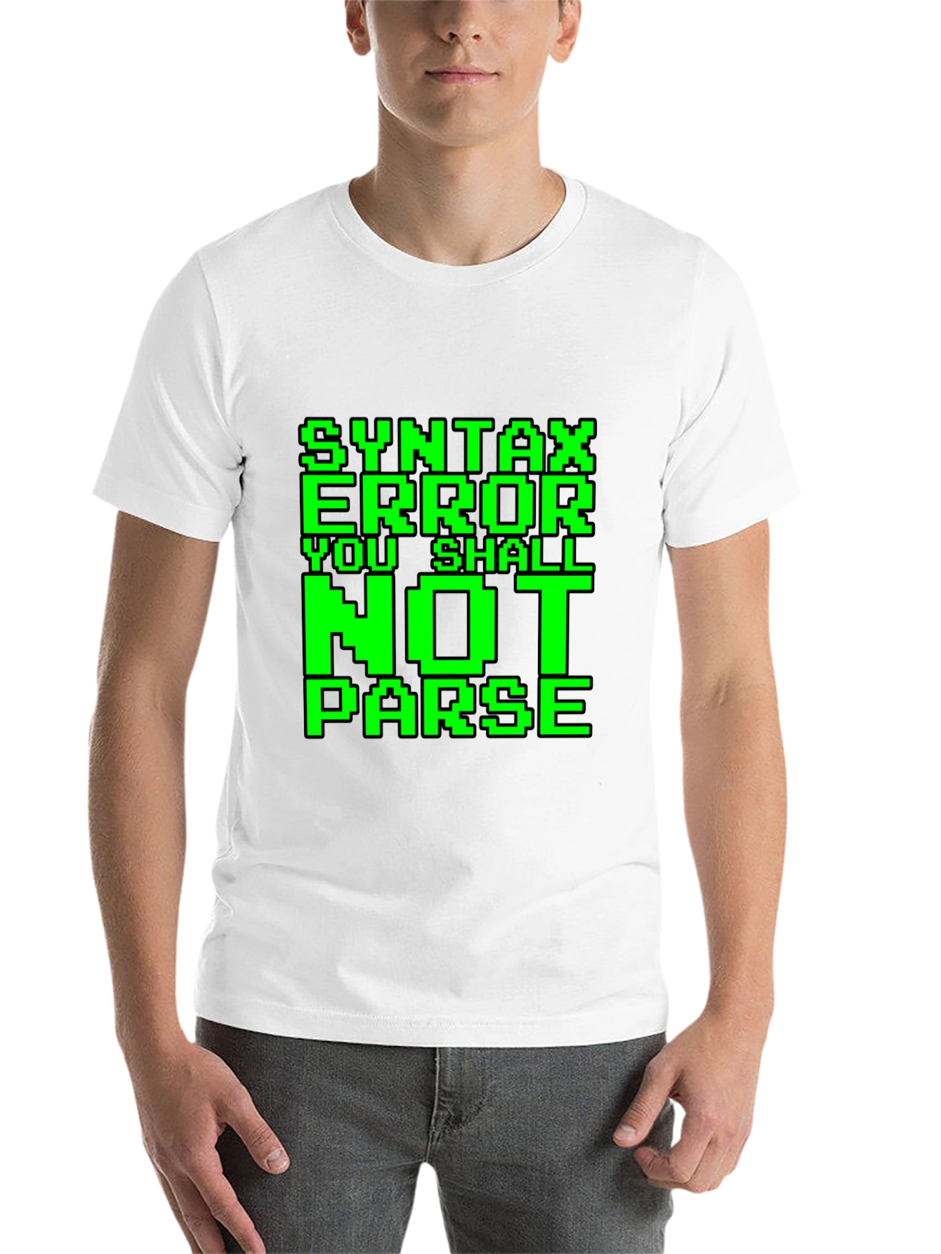 Black Syntax Error You Shall Not Parse Funny Programmer T-Shirt view 14