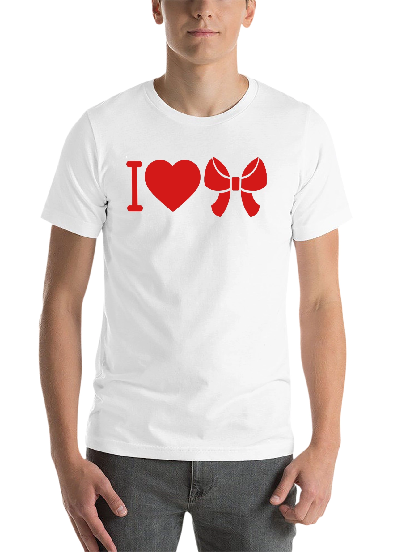 Black I Heart Bow Red Graphic T-Shirt - Casual Crew Neck Tee view 14