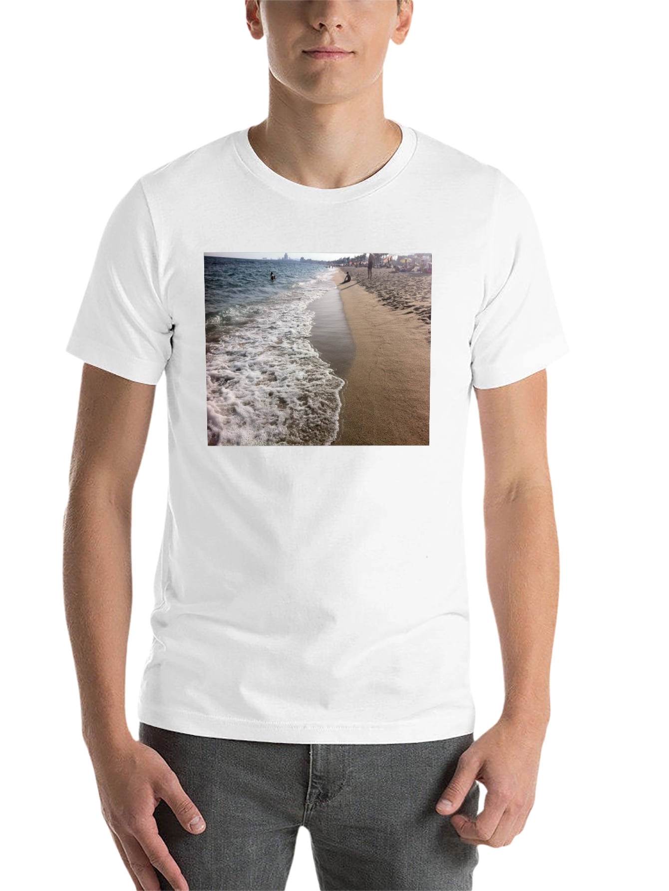 Black Beach Scene Black T-Shirt view 14