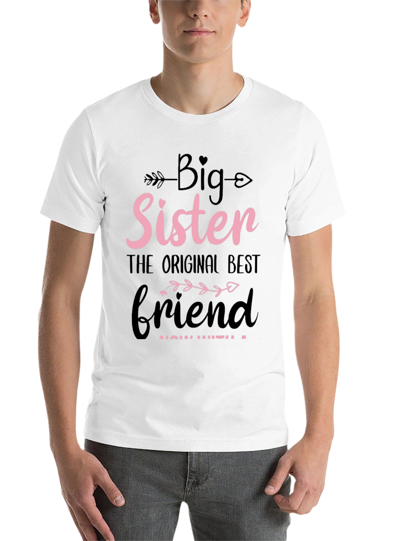 Black Big Sister Best Friend Graphic Tee view 14