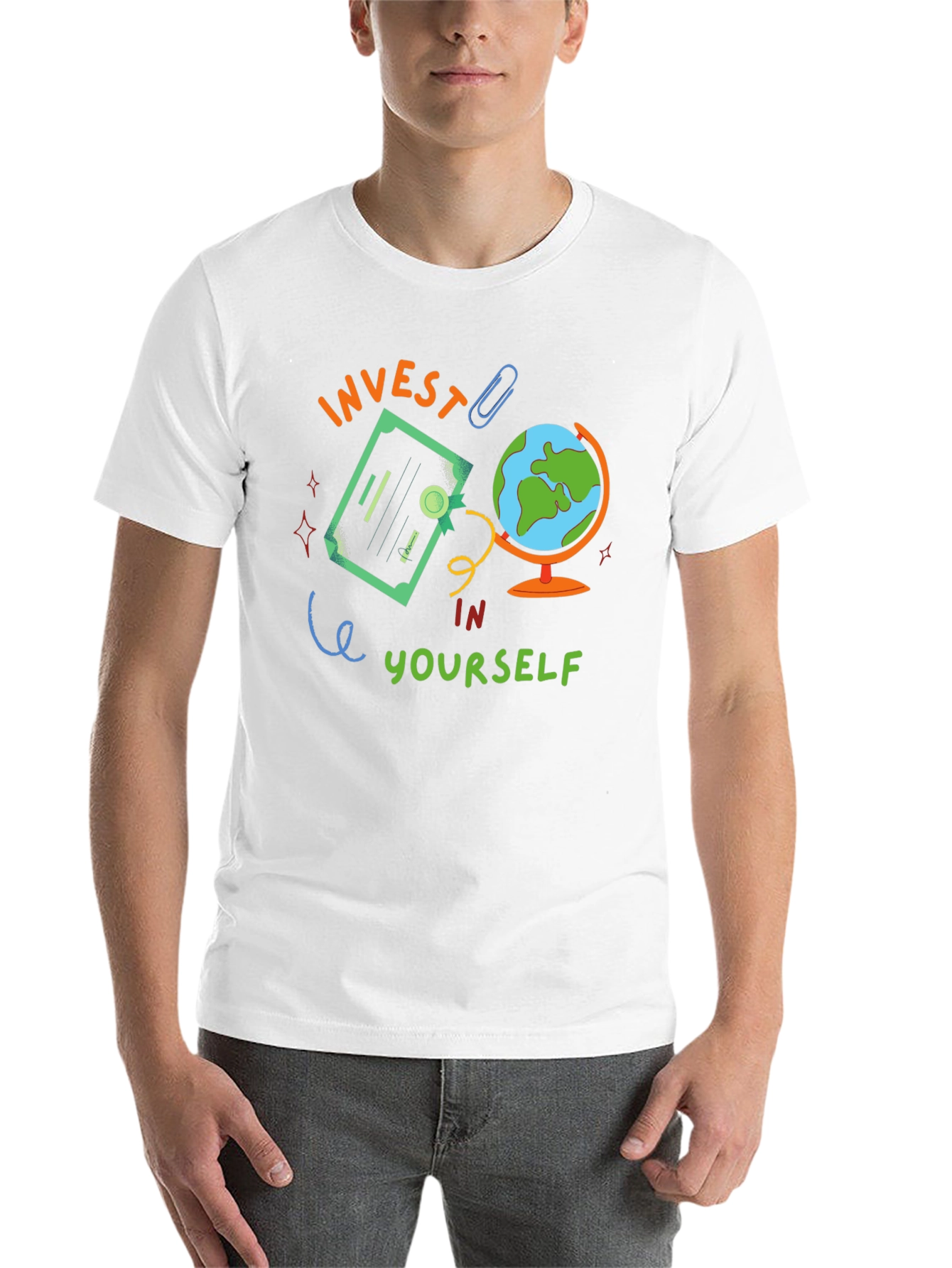 Black Invest In Yourself Graphic Tee - Motivational Black T-Shirt view 14