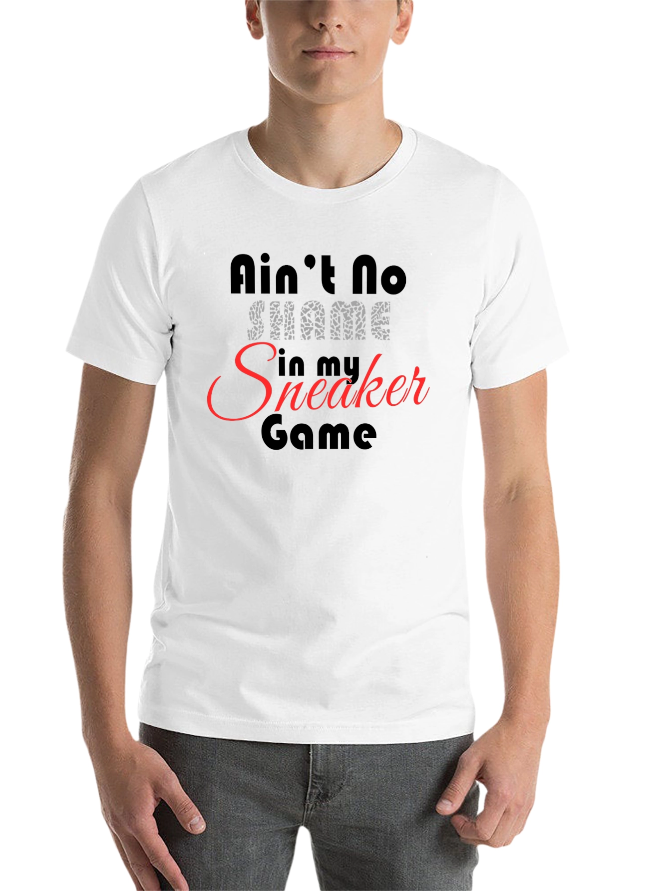 Black Ain't No Shame Sneaker Game T-Shirt view 14