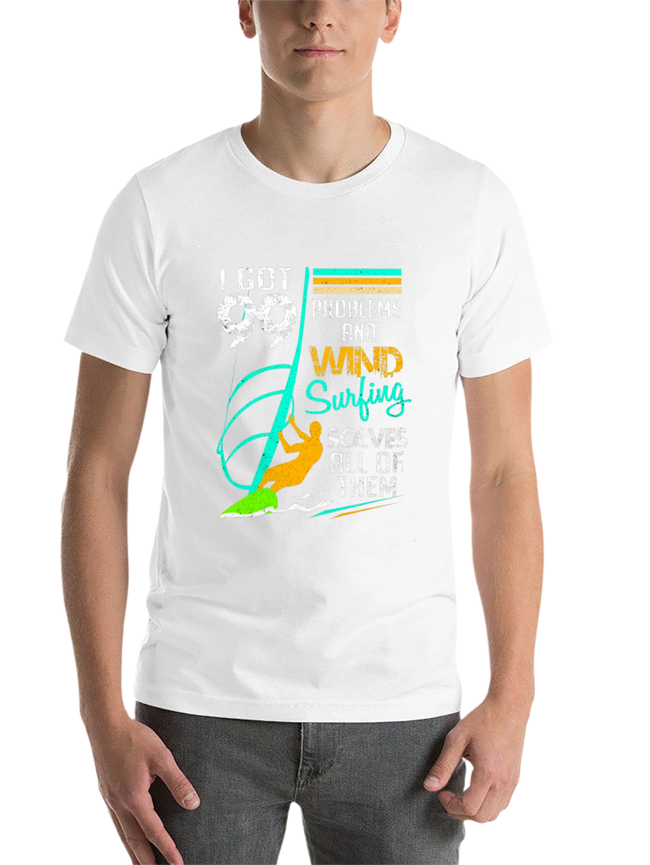 Black 99 Problems Windsurfing T-Shirt - Unique Design view 14
