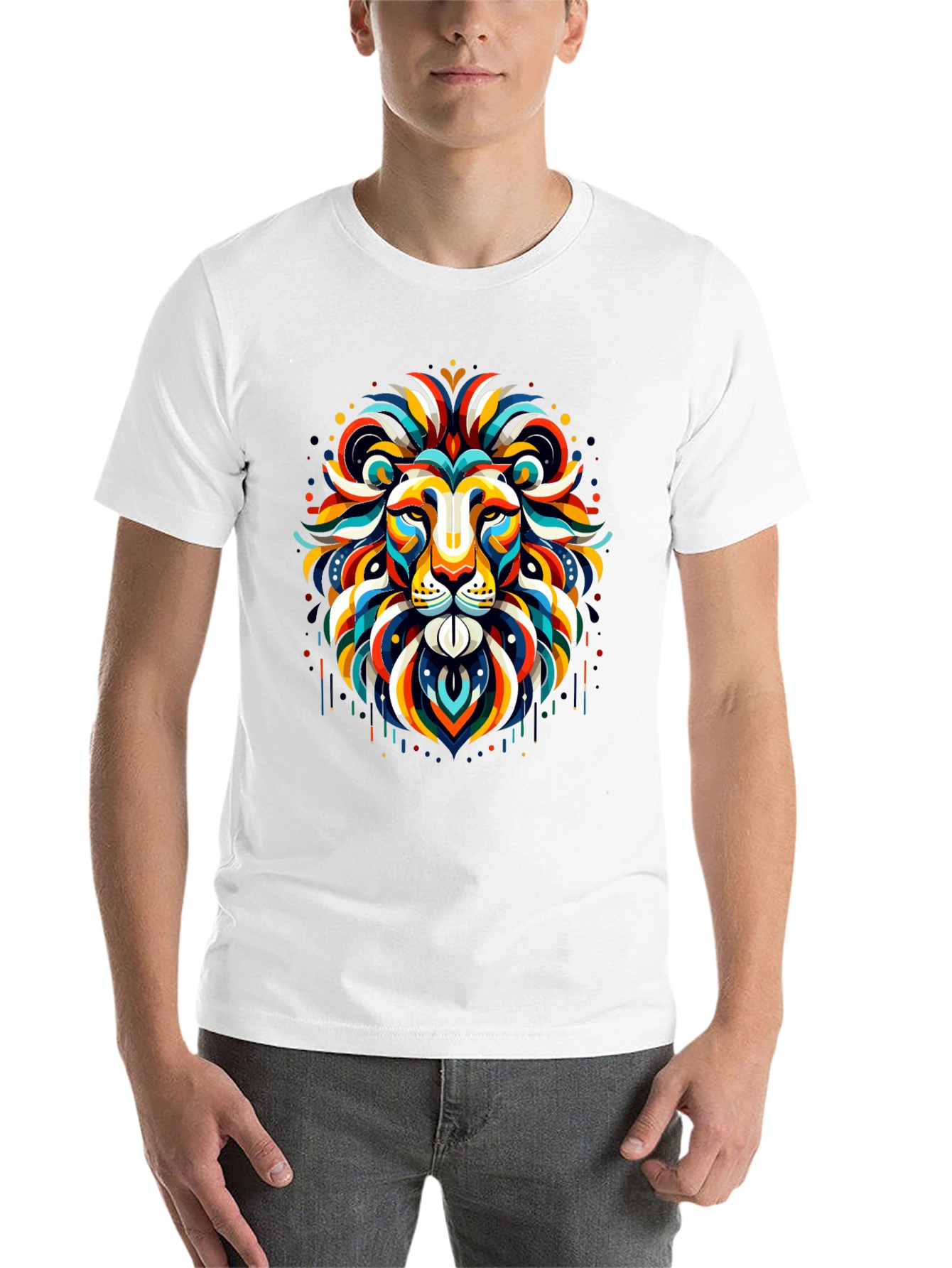 Black Vibrant Lion Graphic Tee - Bold Statement Shirt view 14