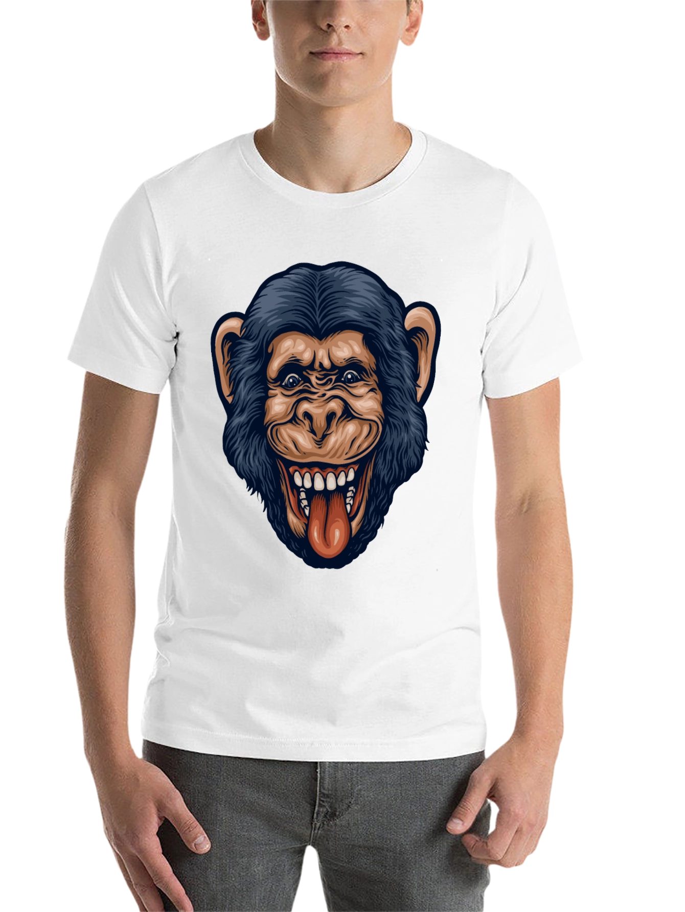 Funny Monkey Graphic Black T-Shirt - 14