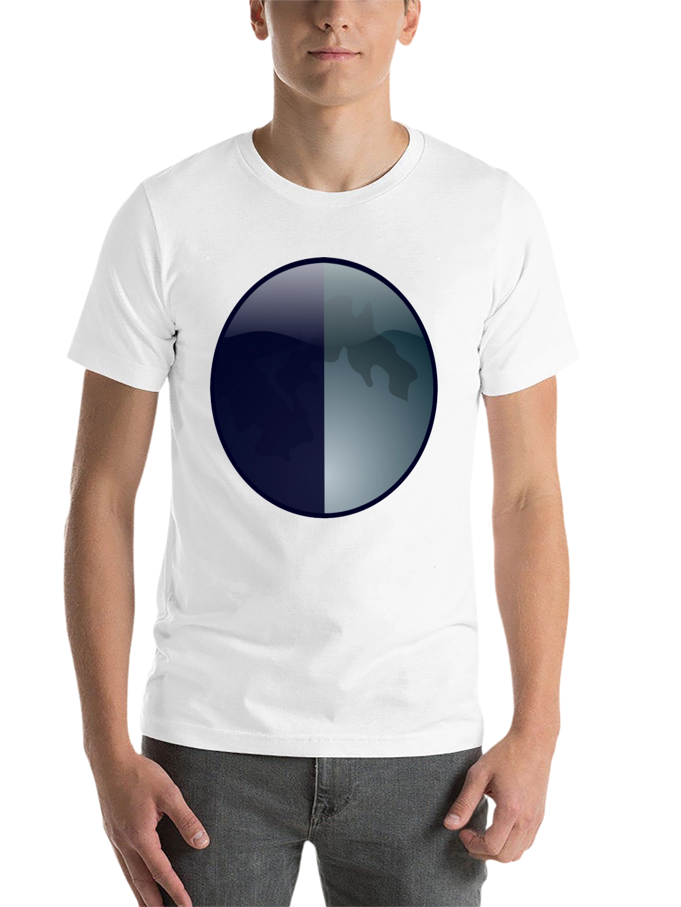 Black Abstract Moon Graphic T-Shirt - Men's Black Tee view 14