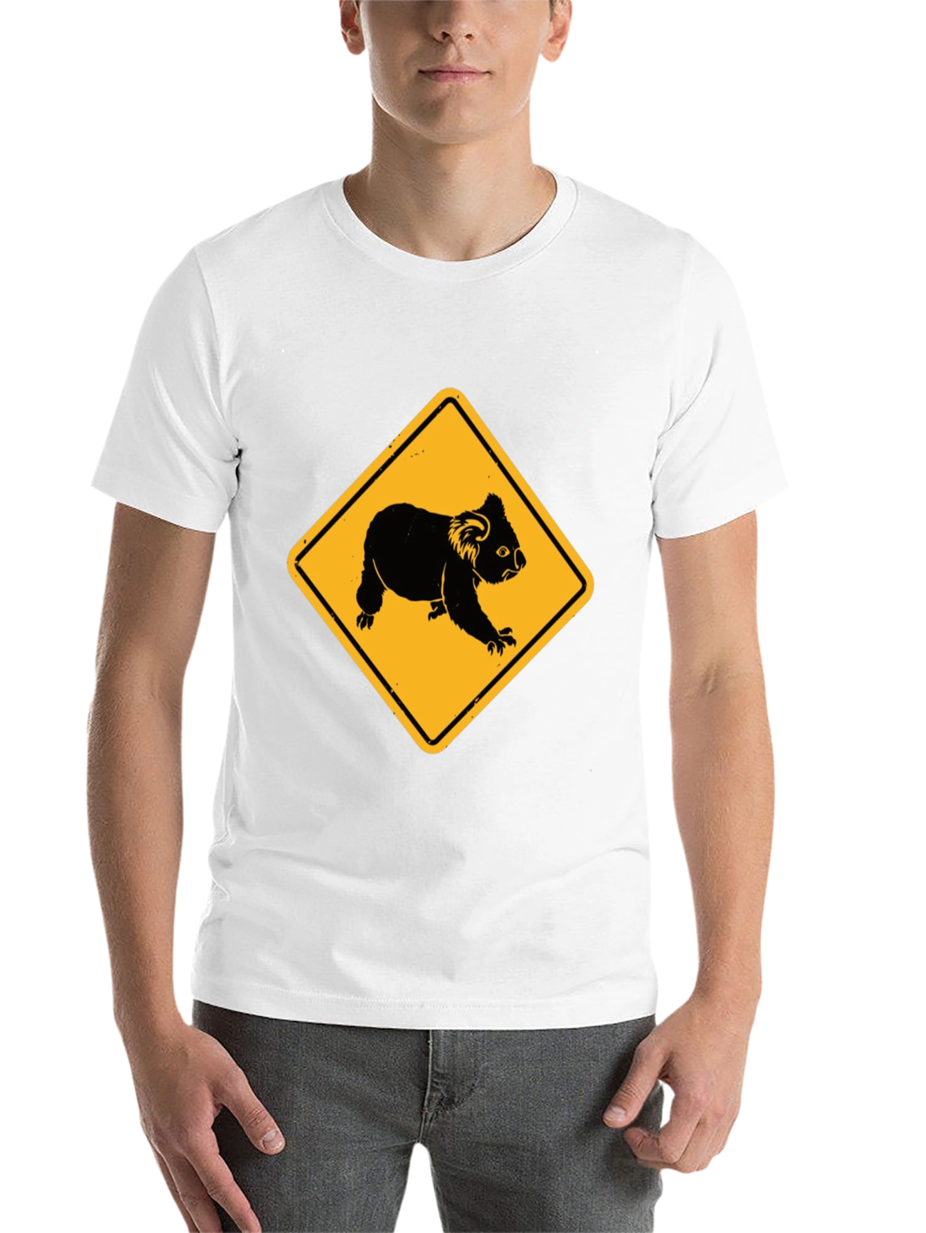Black Koala Crossing Black T-Shirt view 14