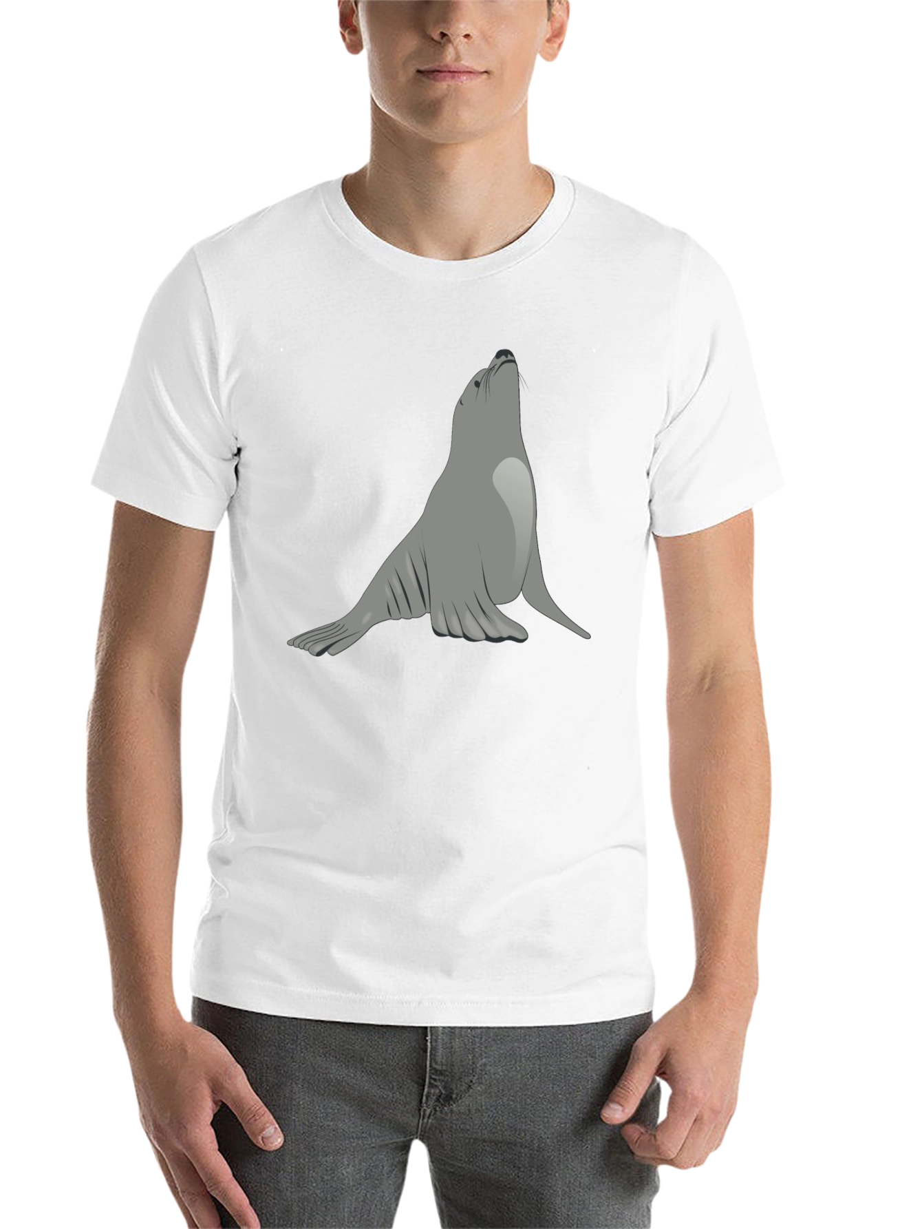 Black Seal Graphic Black T-Shirt - Unique Animal Tee view 14