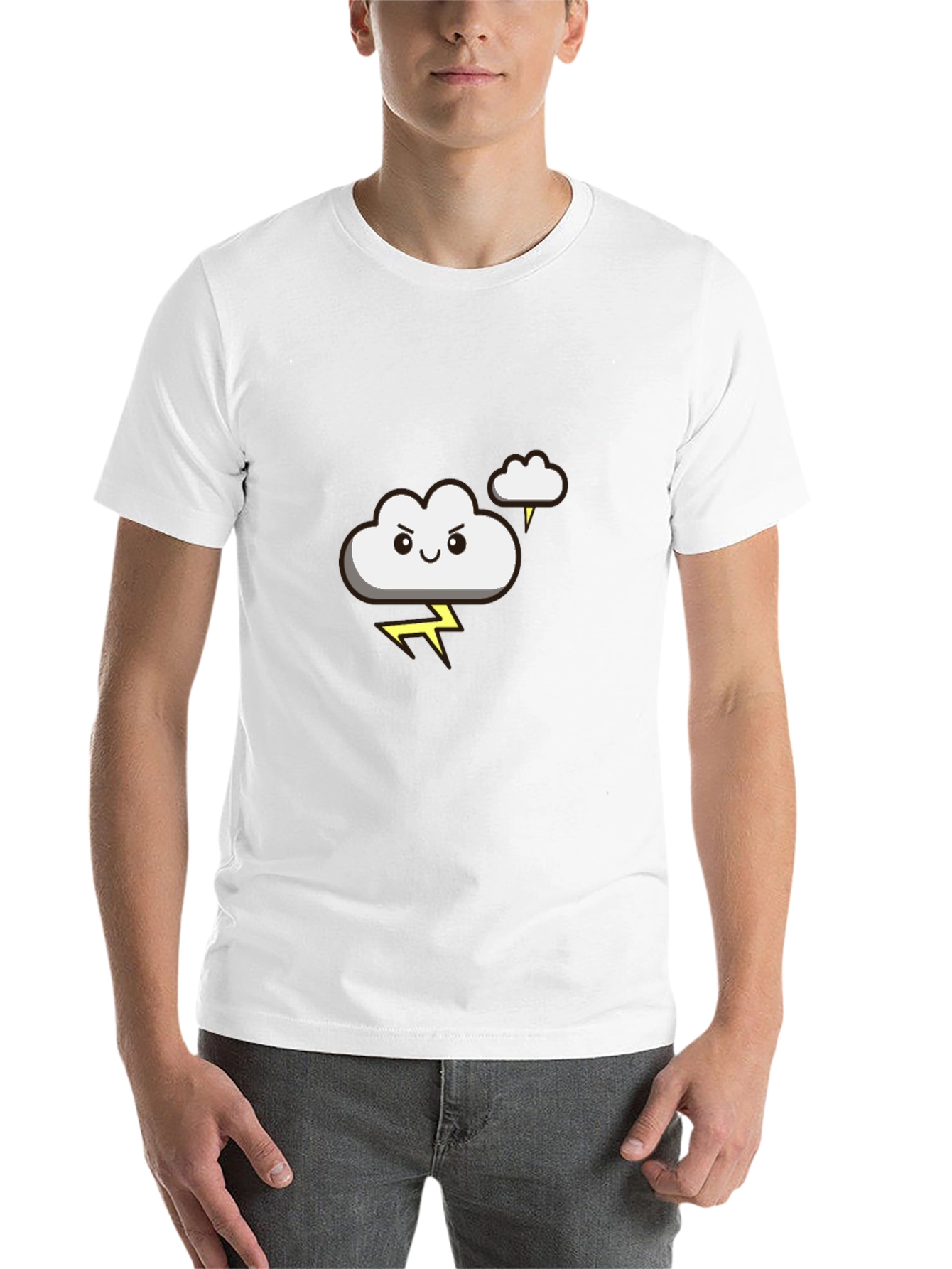 Black Funny Storm Cloud Graphic Tee - Black T-Shirt view 14