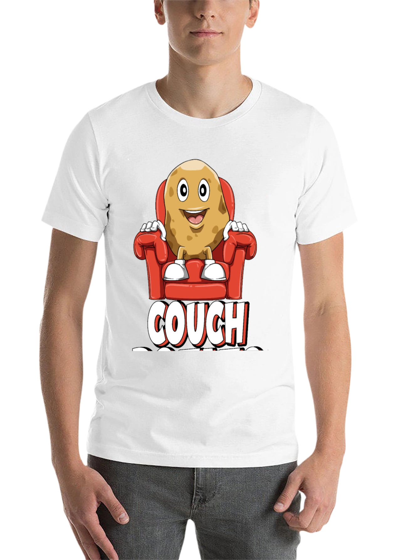 Black Couch Potato Graphic T-Shirt - Funny Relaxed Fit Tee view 14