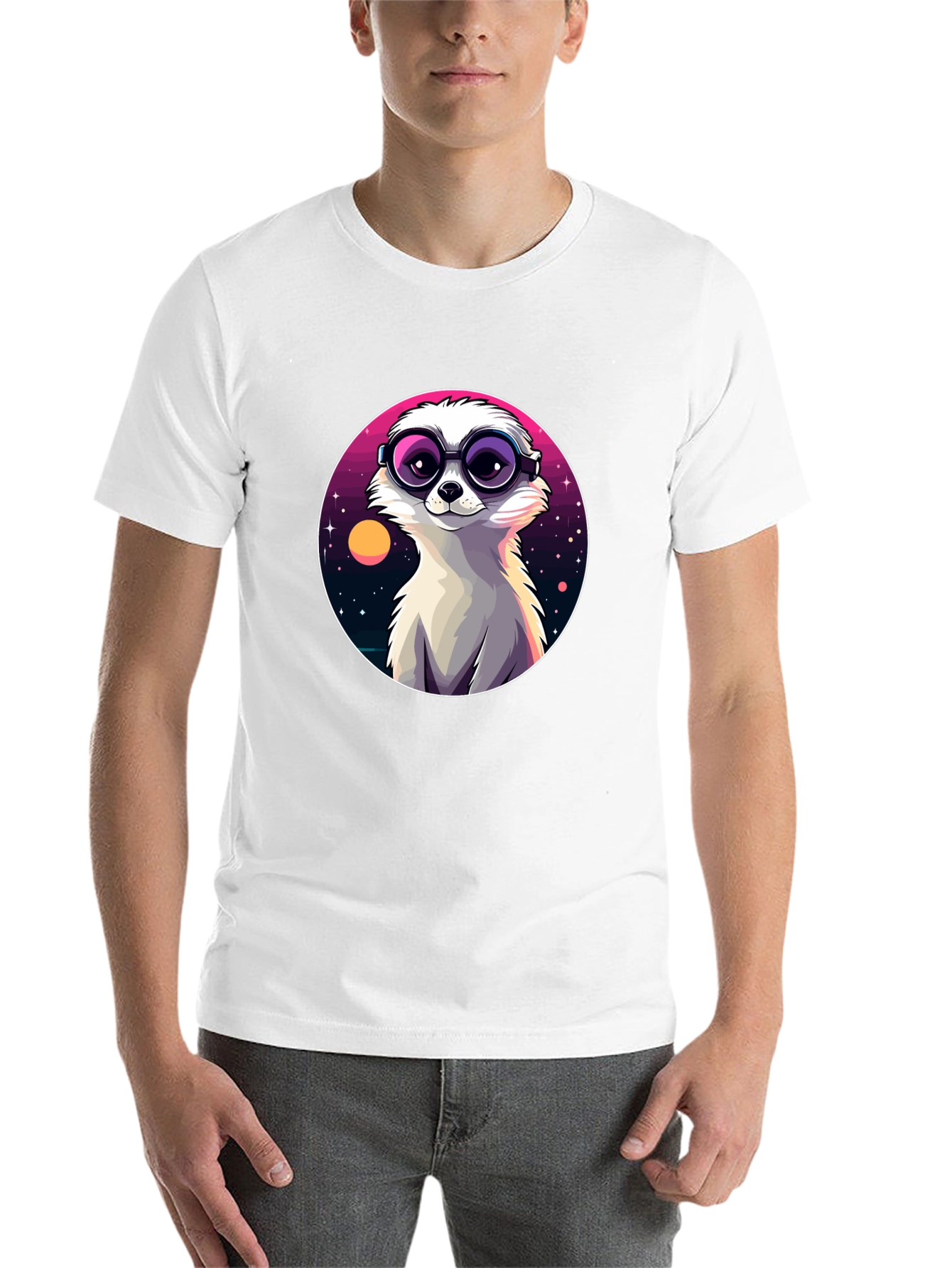 Cool Meerkat Tee - Retro Space Design - 14