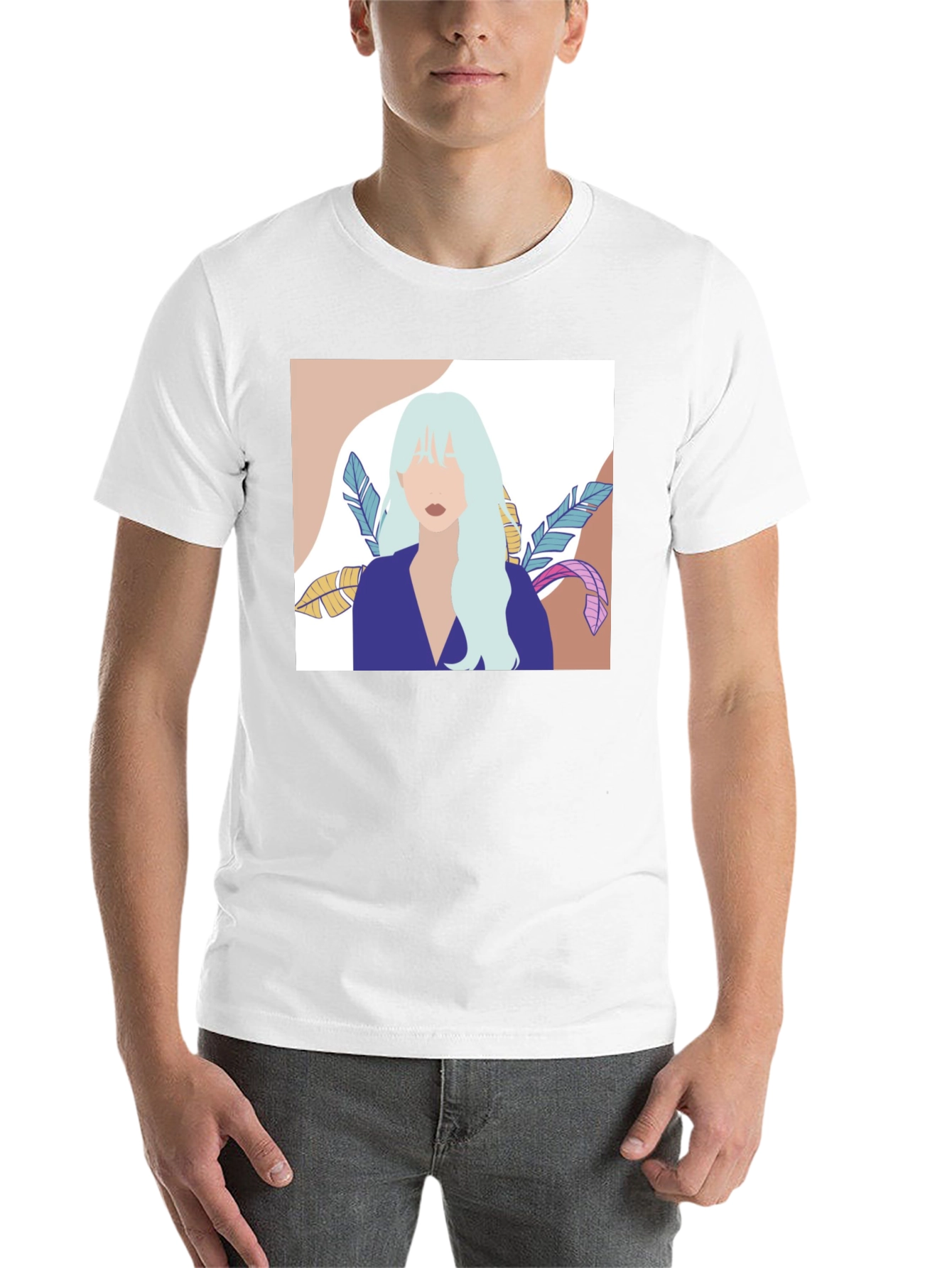 Black Abstract Woman Portrait Graphic T-Shirt - Black view 14