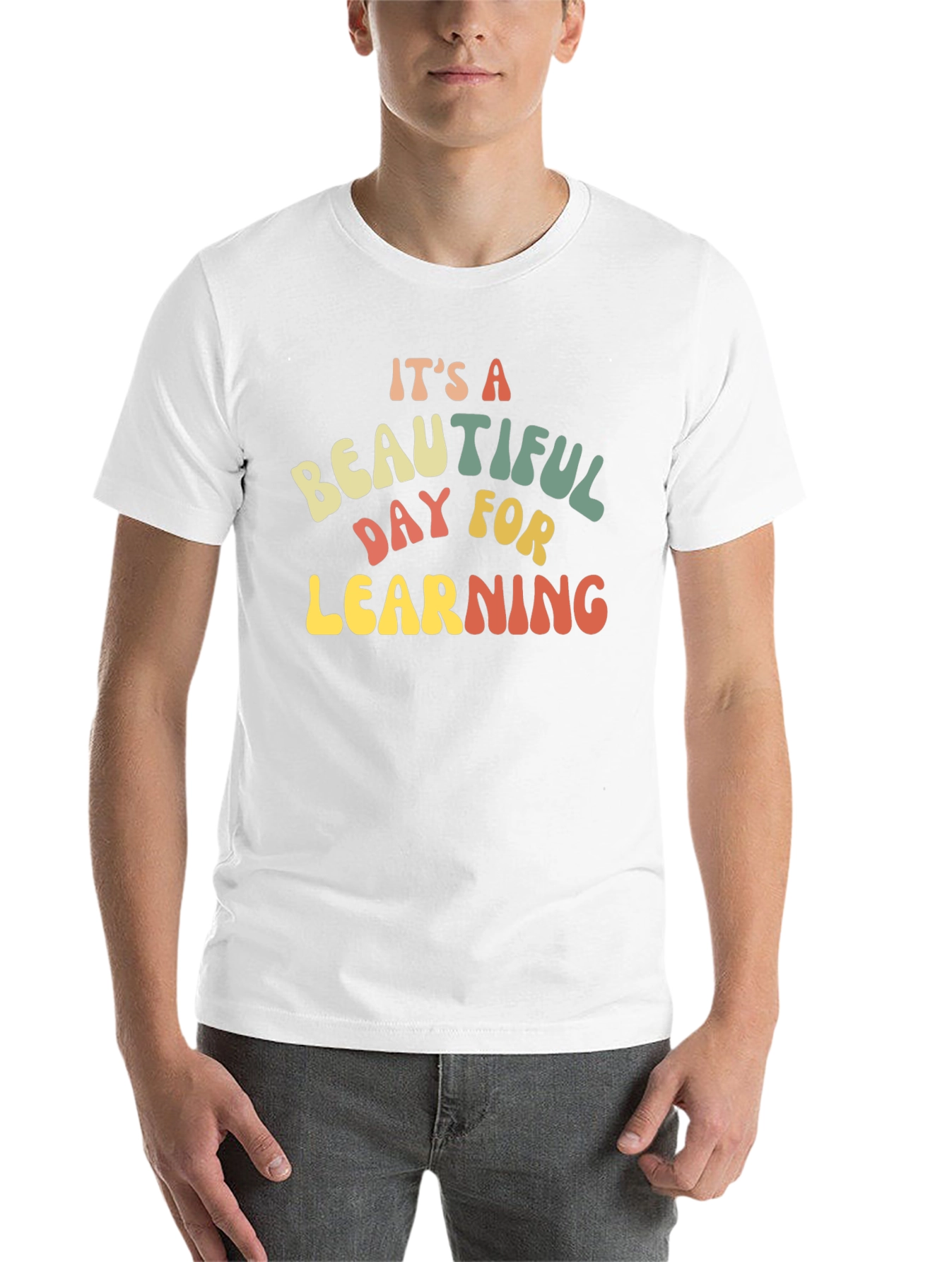 Black It's A Beautiful Day For Learning T-Shirt view 14