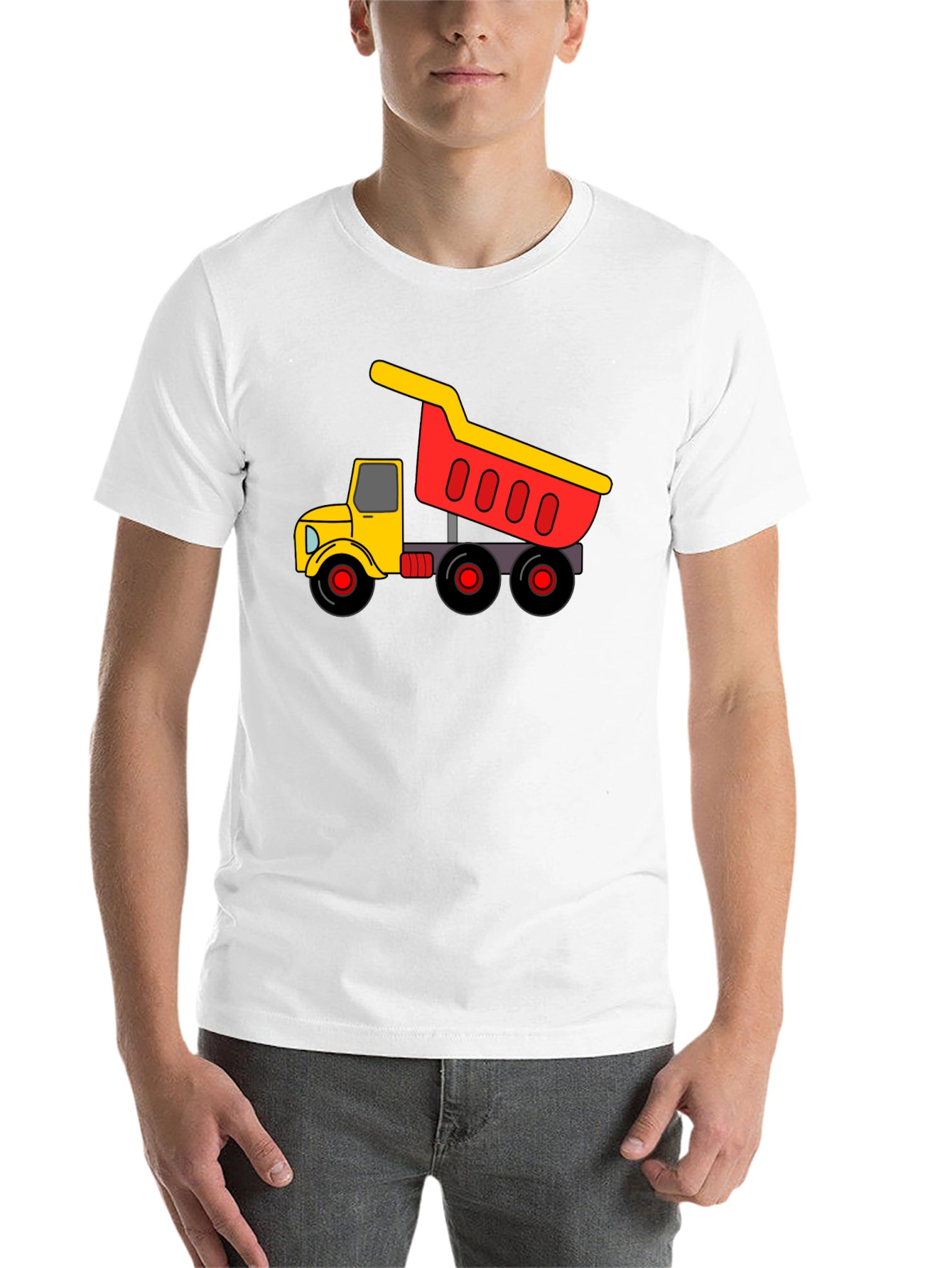 Black Dump Truck Graphic Tee - Black Cotton Blend view 14
