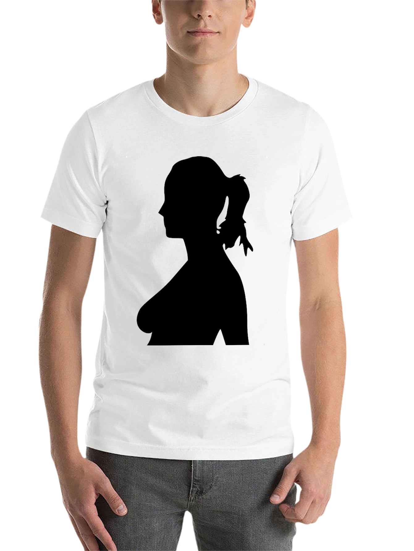 Black Silhouette Woman Black T-Shirt view 14