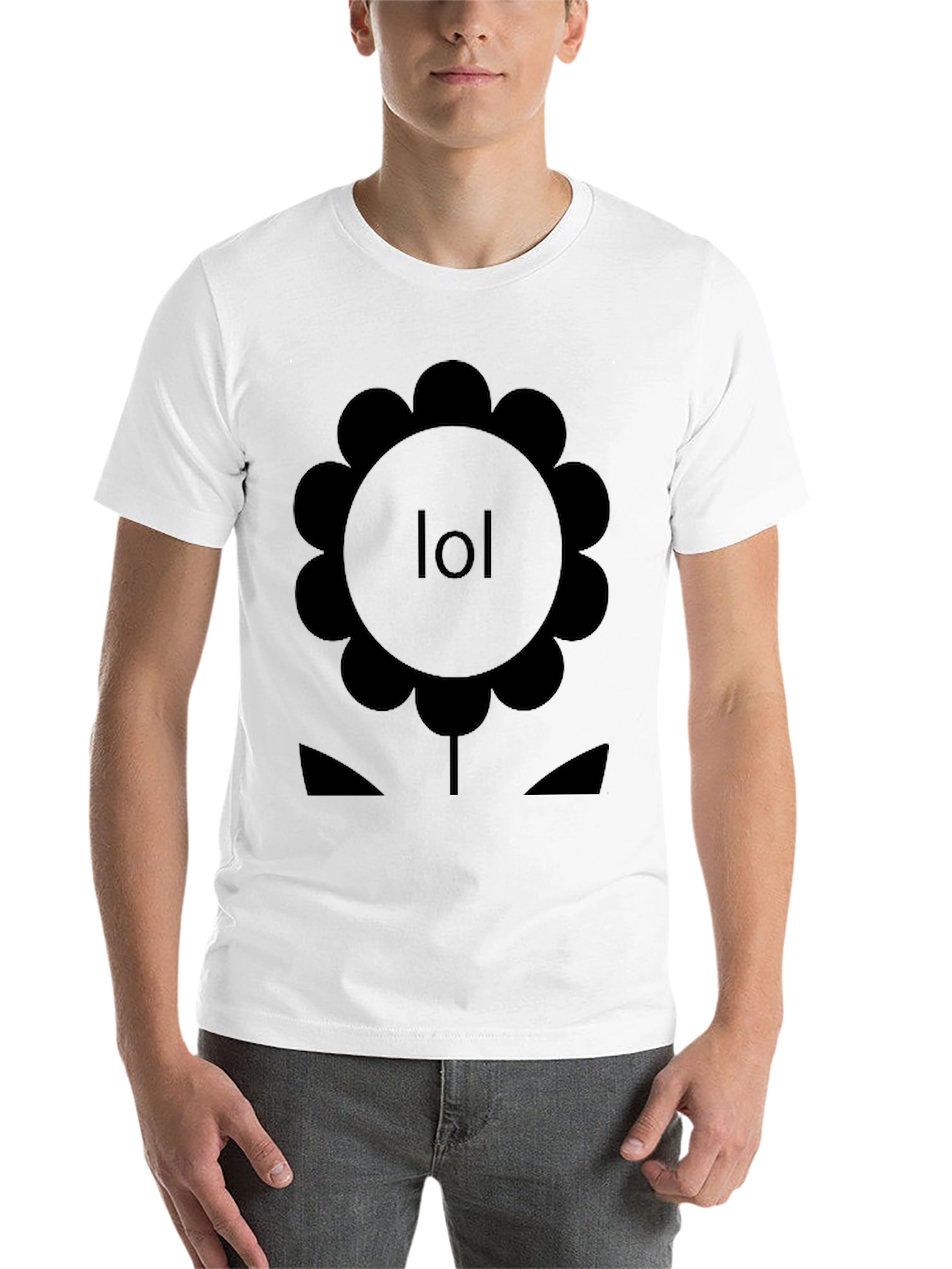 Black LOL Flower Graphic Tee - Black Cotton T-Shirt view 14