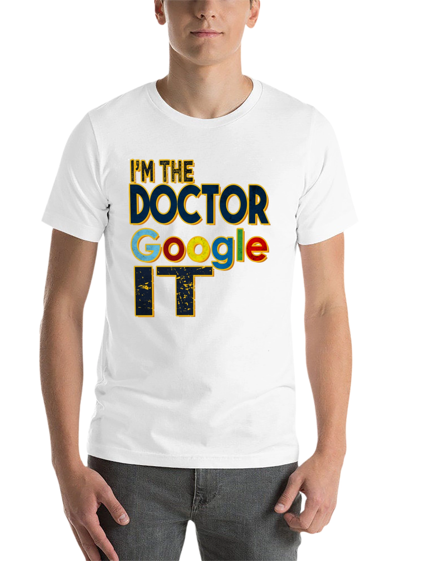Black I'm The Doctor Google IT Black T-Shirt view 14