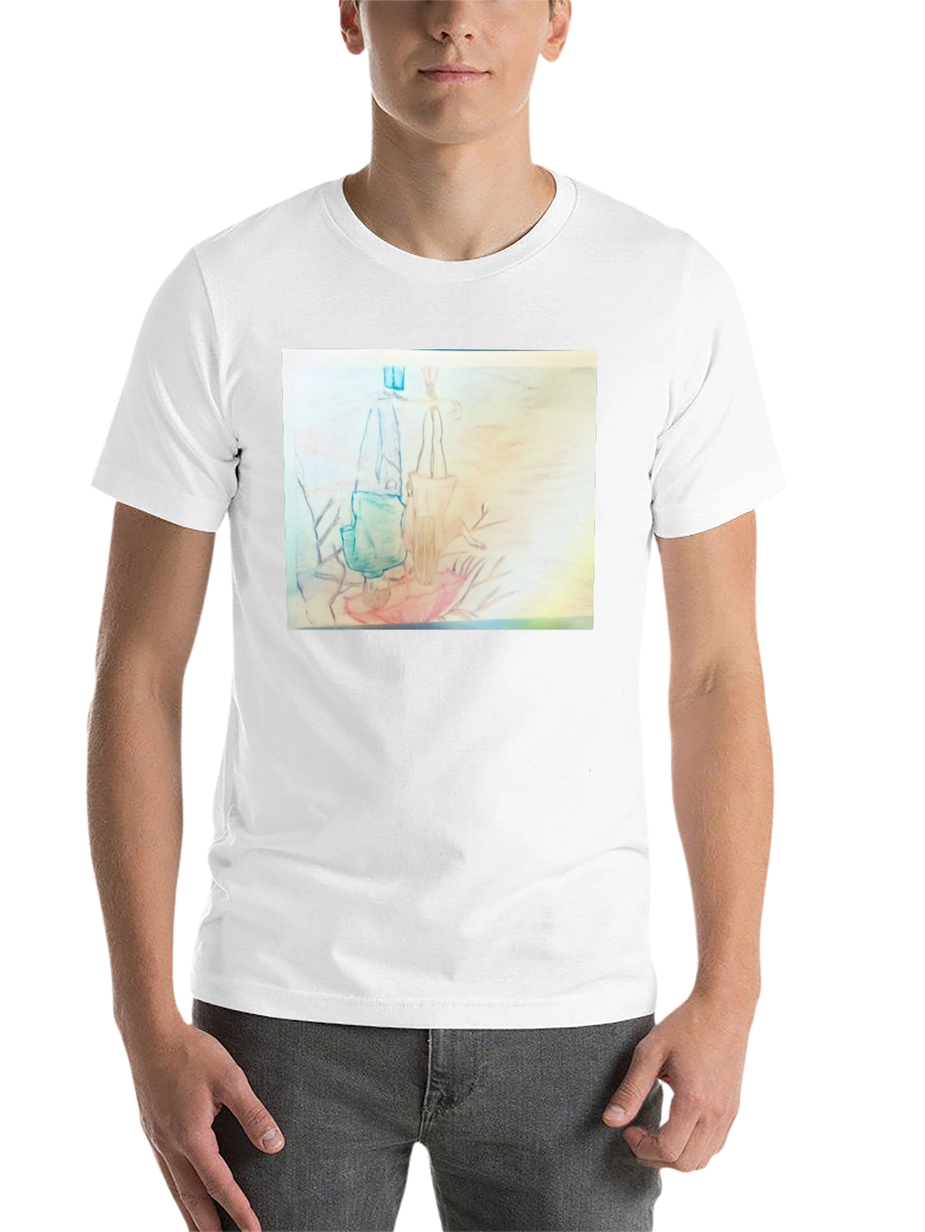 Black Unique Graphic Tee - Pencil Art Design view 14