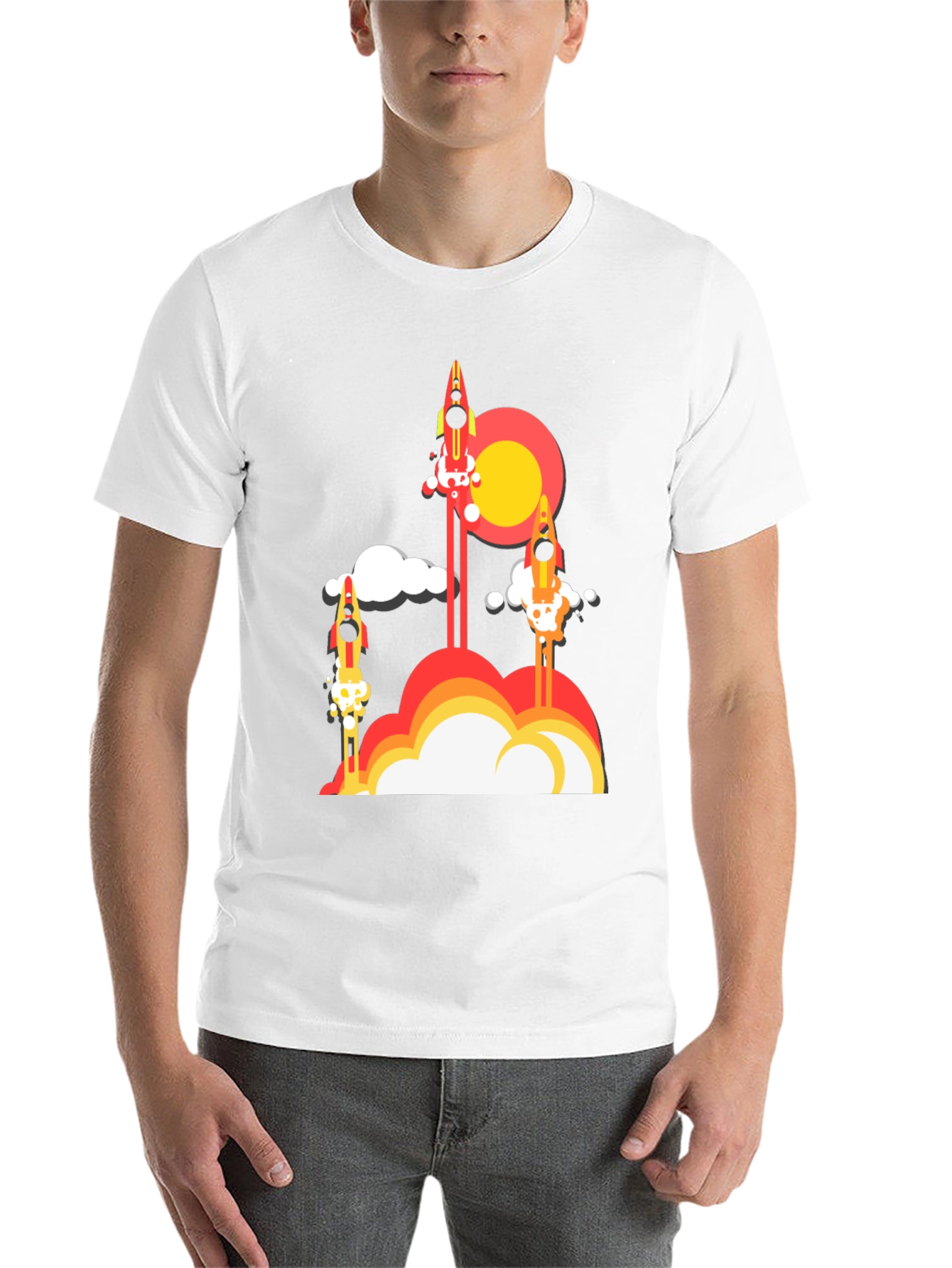 Black Rocket Launch Graphic Tee - Retro Style view 14