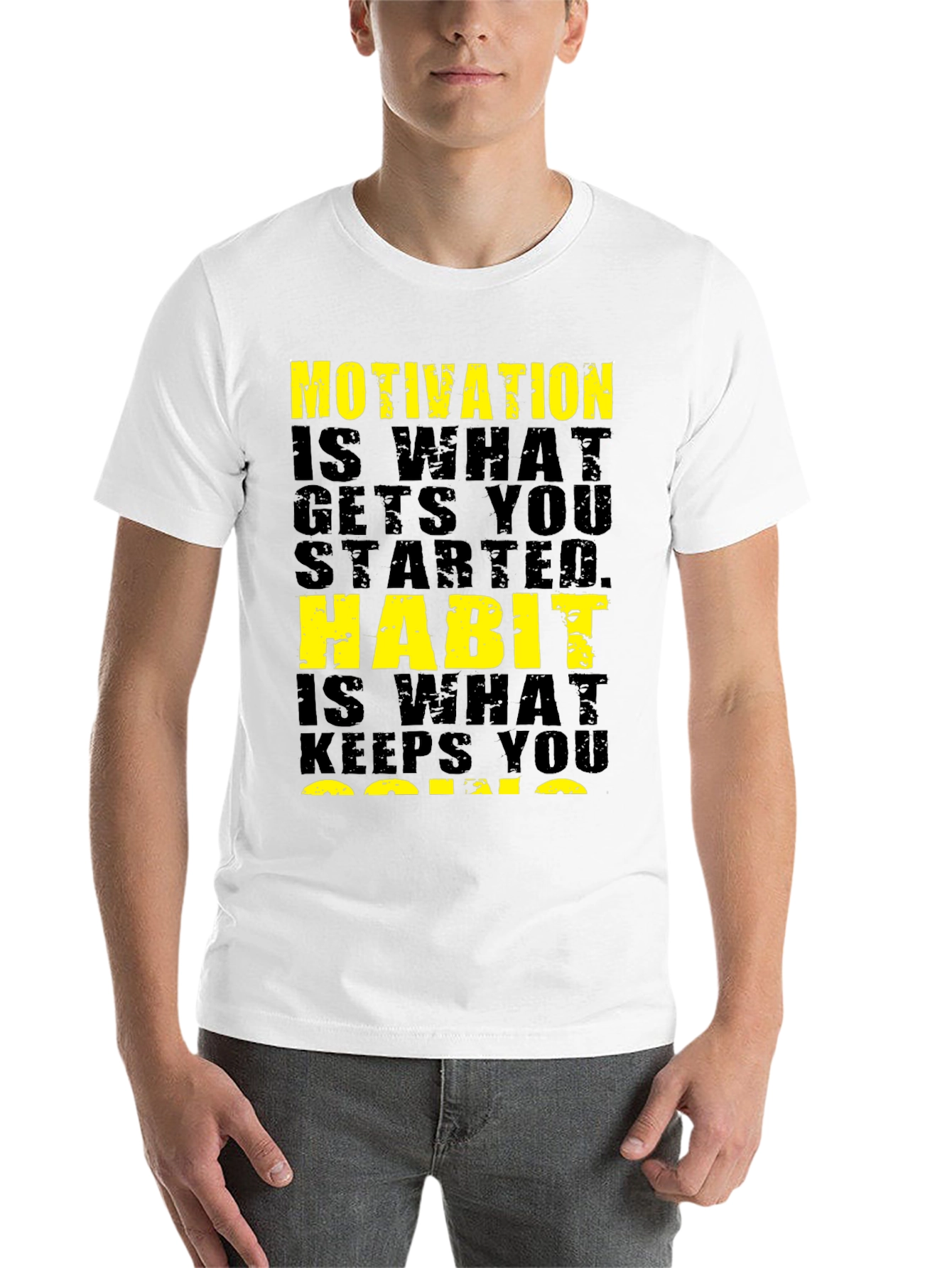 Black Motivational Quote Black T-Shirt view 14
