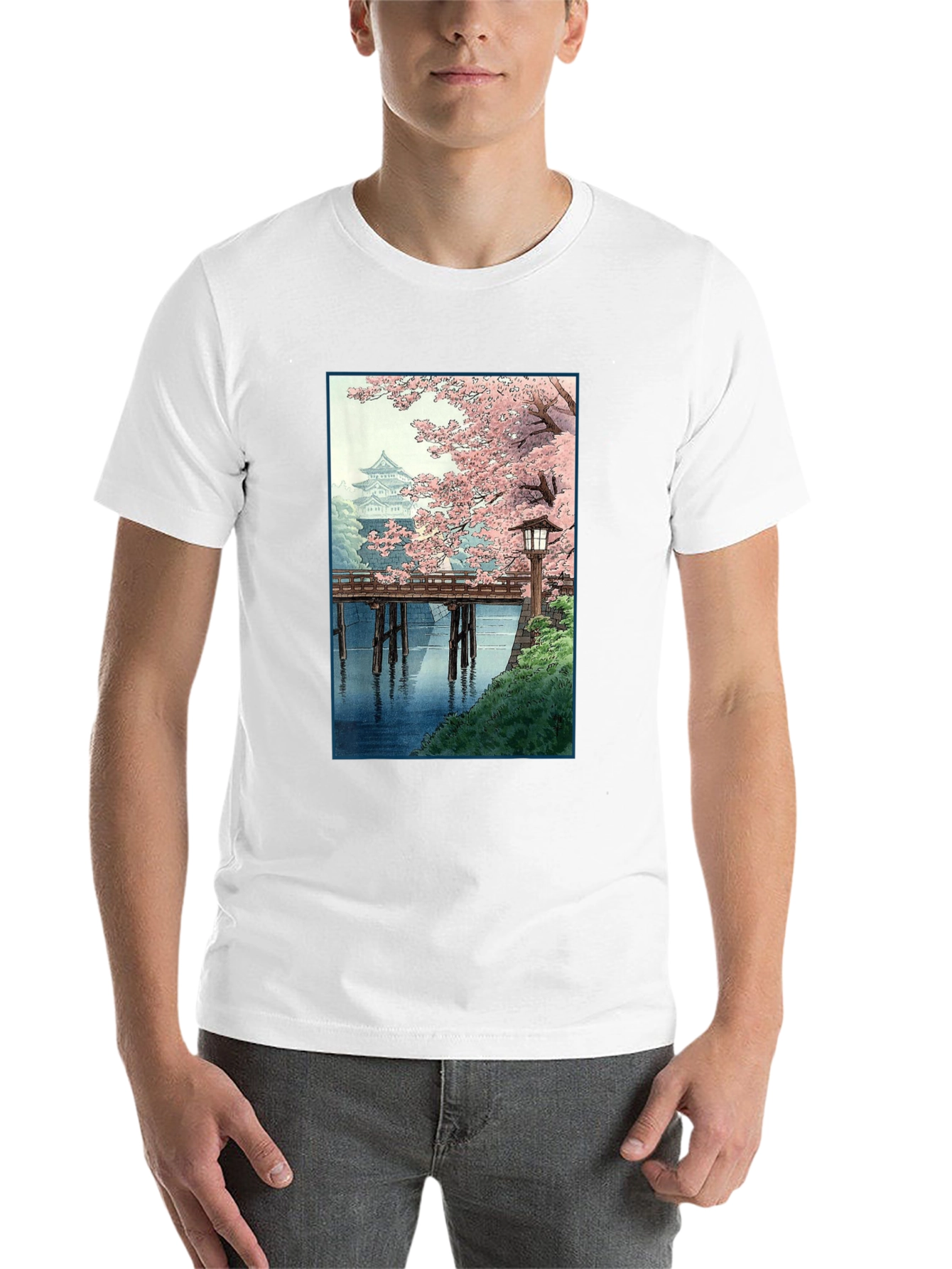 Black Japanese Cherry Blossom T-Shirt view 14