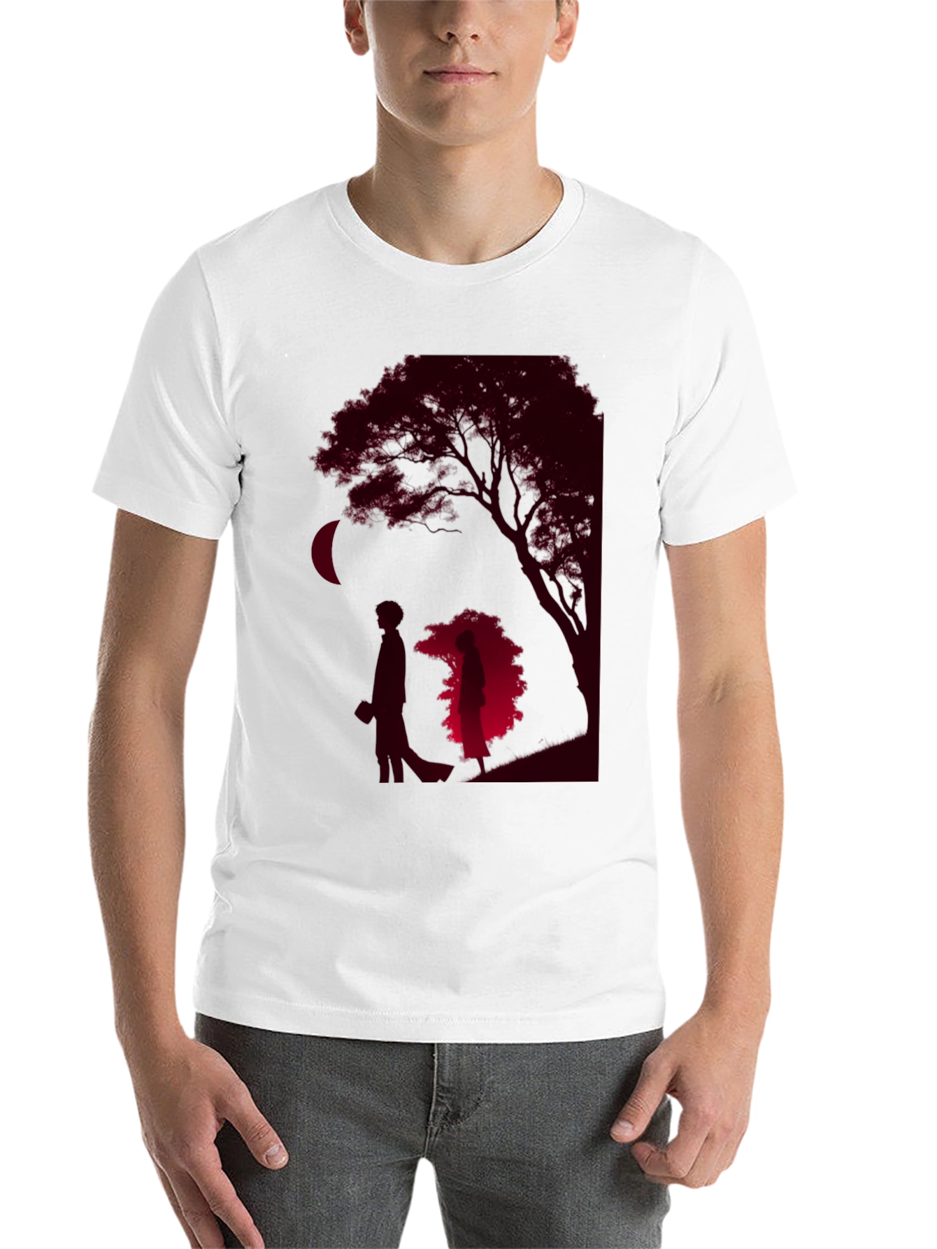 Black Romantic Silhouette Graphic Tee view 14